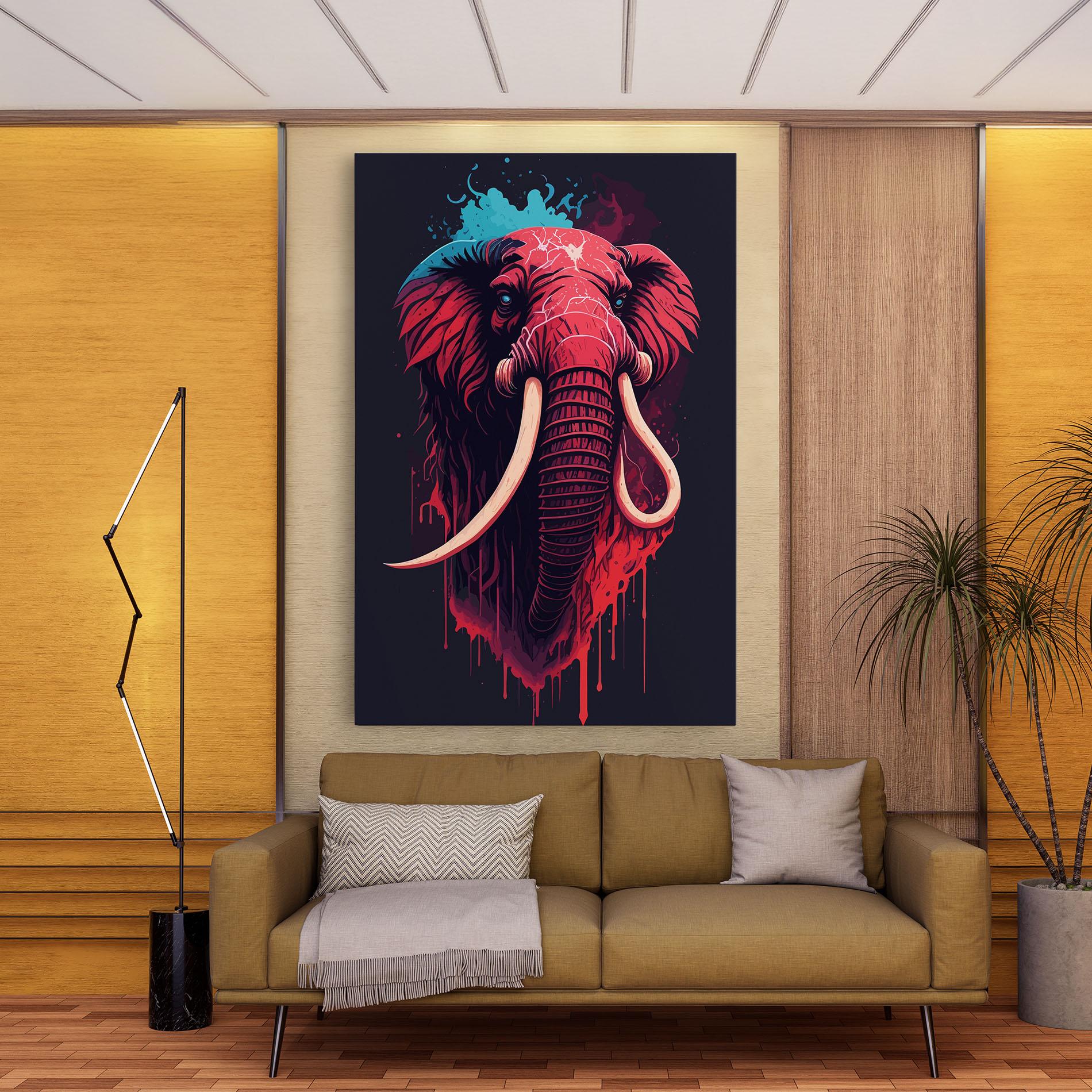 Leinwandbild Blue Red Elephant mockup 9