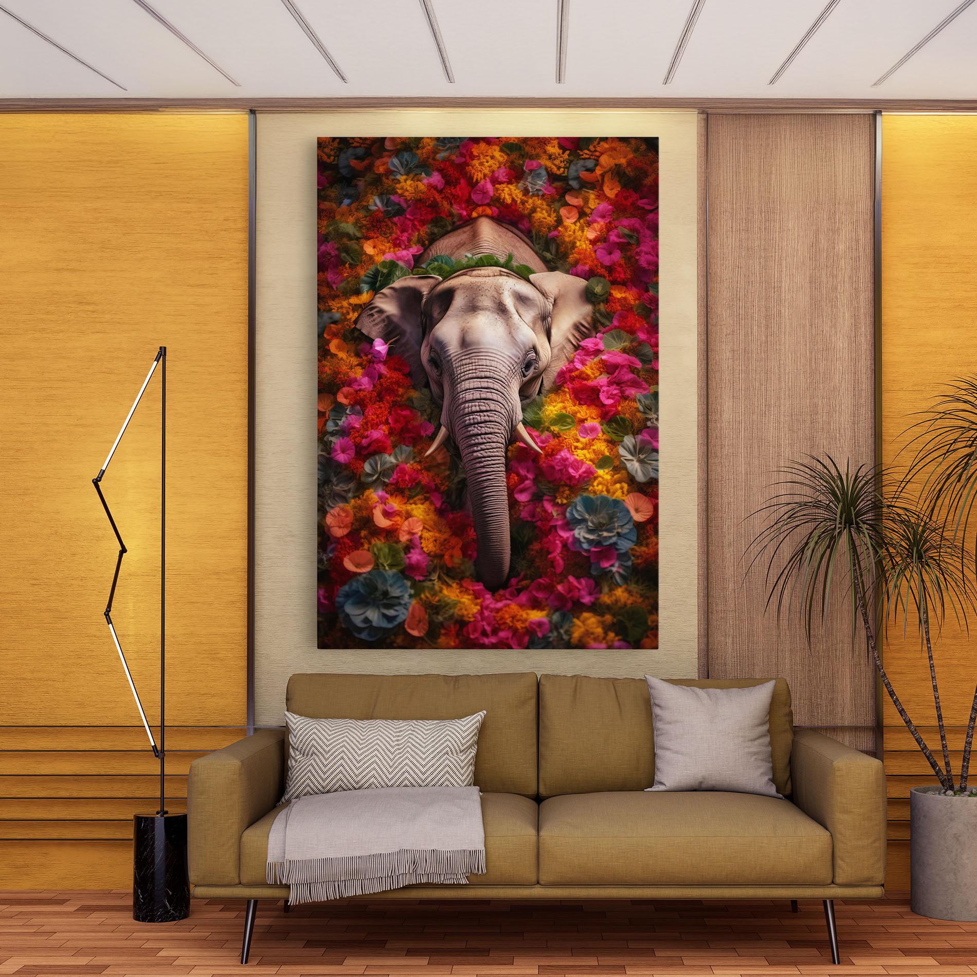 Leinwandbild Flower Elephant mockup 9