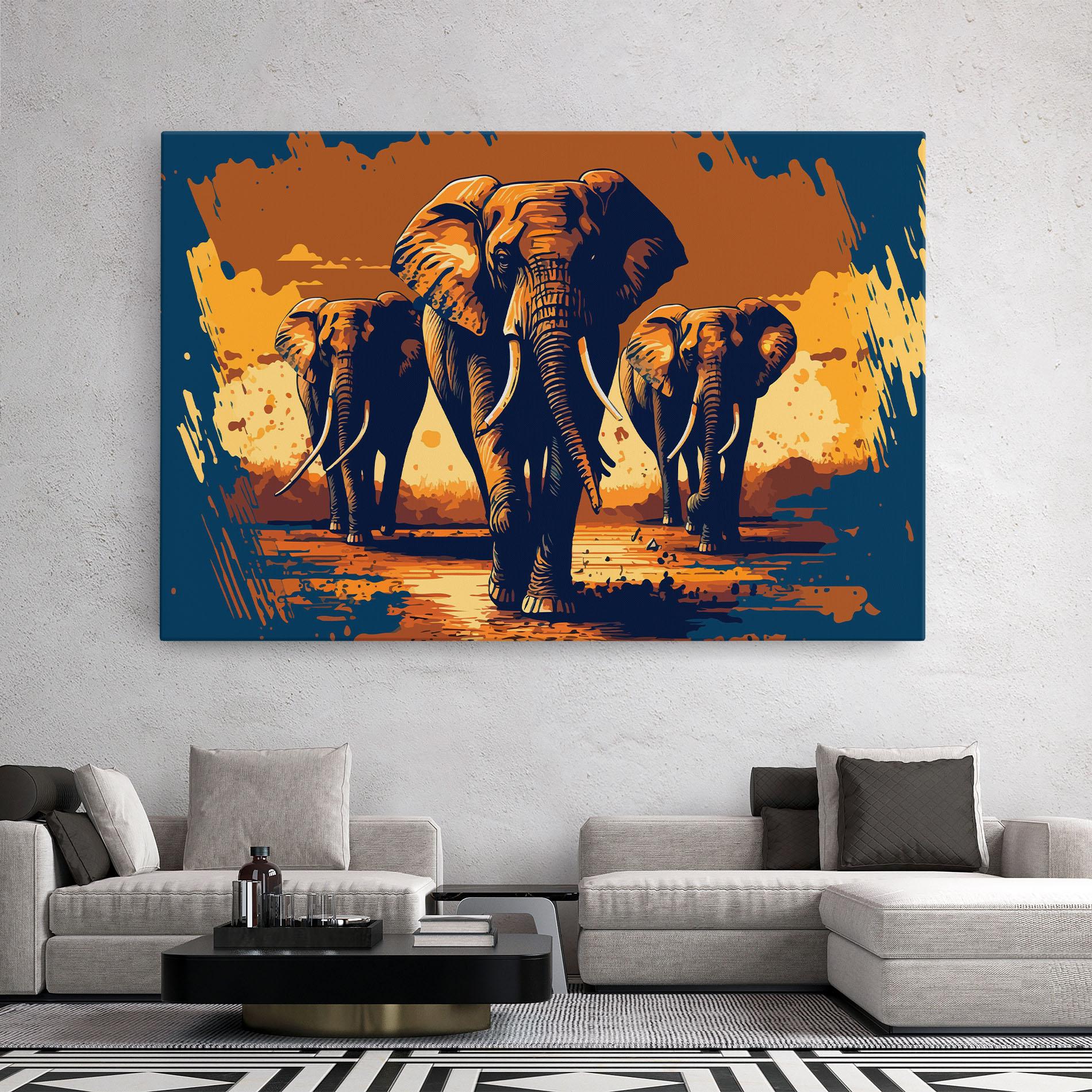 Leinwandbild 3 Elephants mockup 2