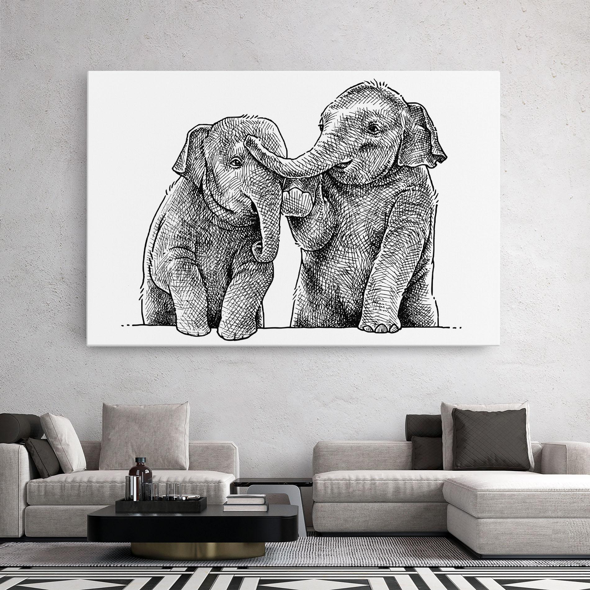 Leinwandbild Baby Elephants mockup 2