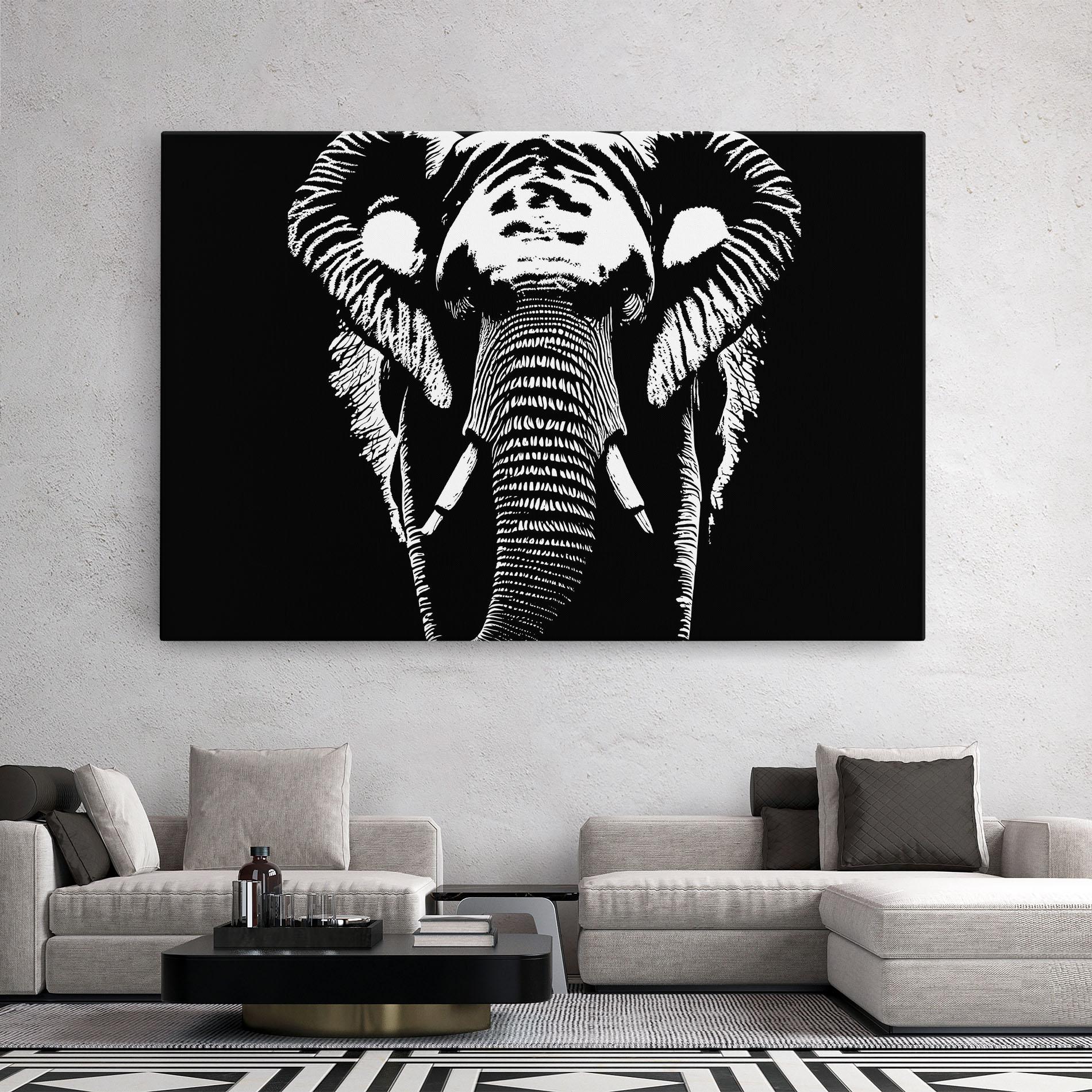 Leinwandbild Elephant Drawing mockup 2