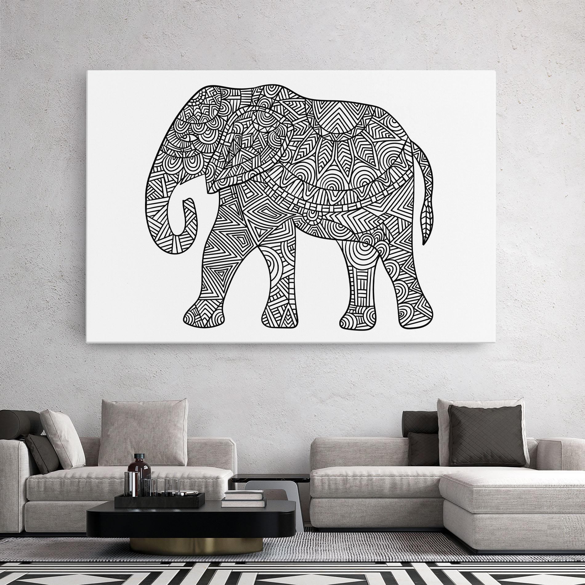 Leinwandbild Elephant Mandala mockup 2