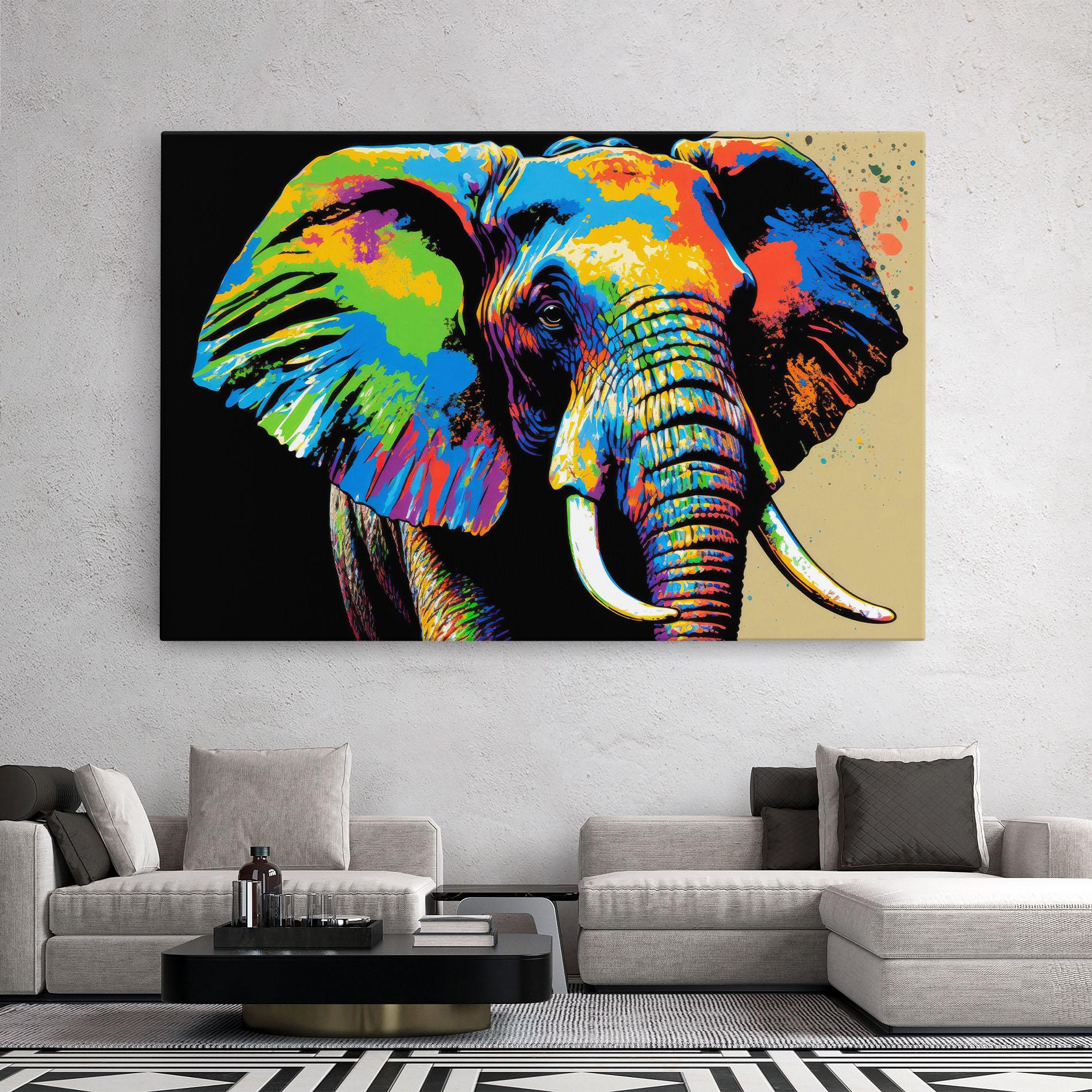 Leinwandbild Elephant Portrait mockup 2