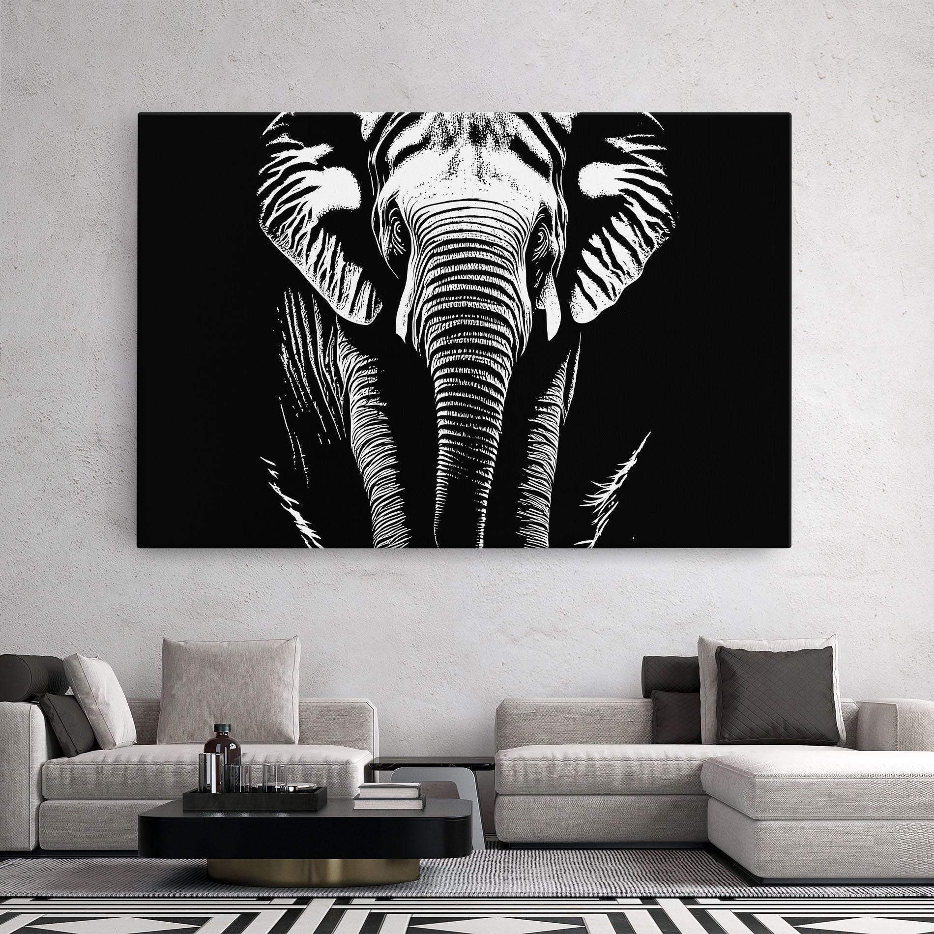 Leinwandbild Elephant White Head mockup 2