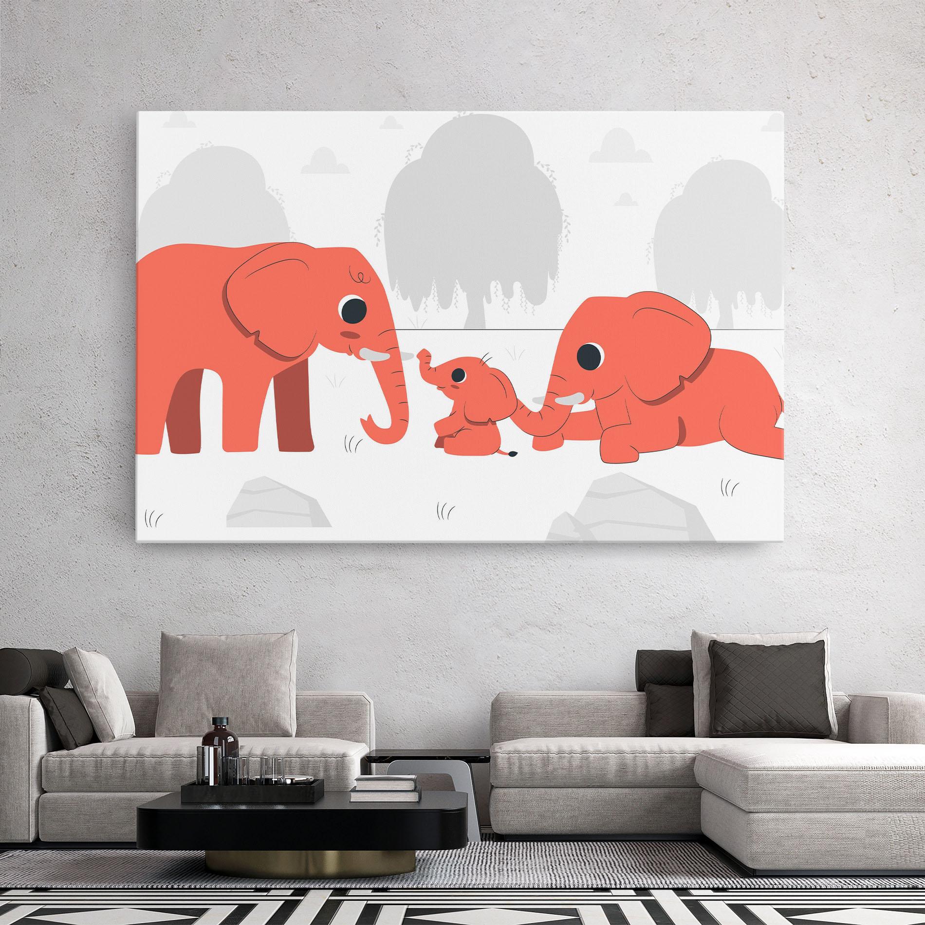 Leinwandbild Orange Elephant mockup 2