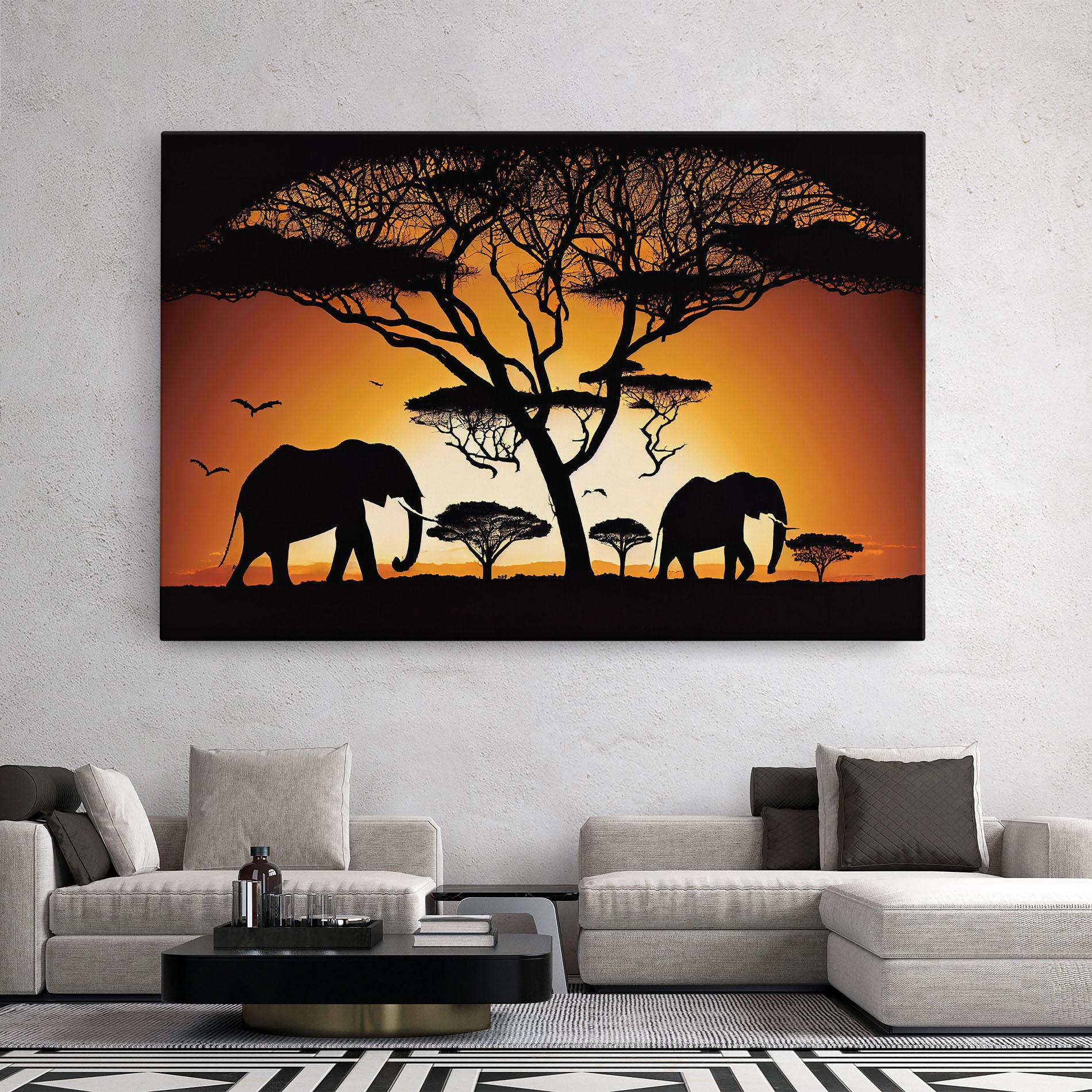 Leinwandbild Sunset Silhouette mockup 2