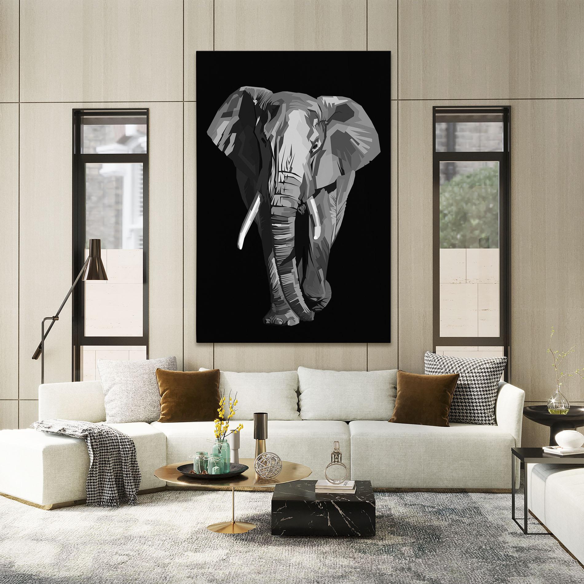 Leinwandbild Beautiful Grey Elephant mockup 2