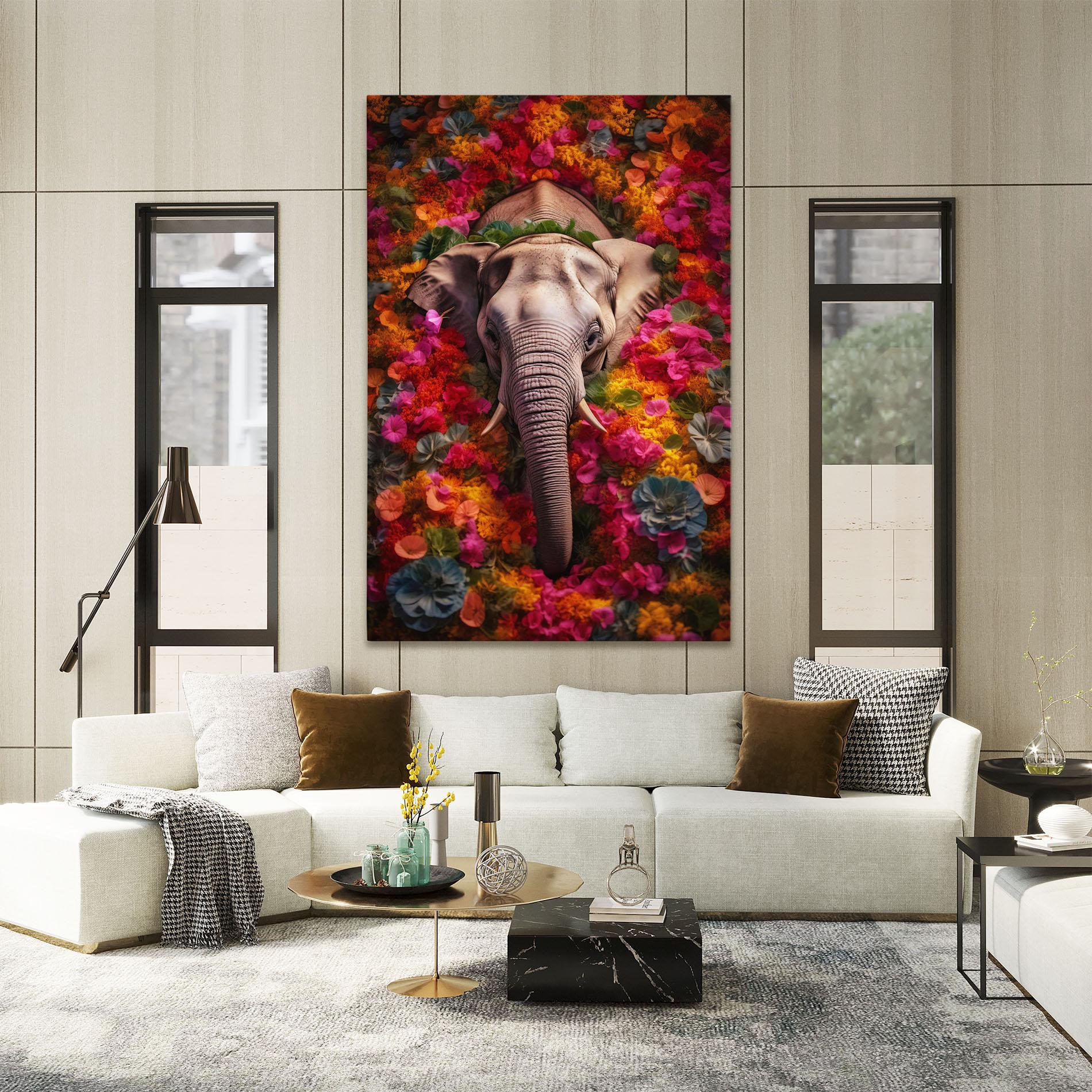 Leinwandbild Flower Elephant mockup 2