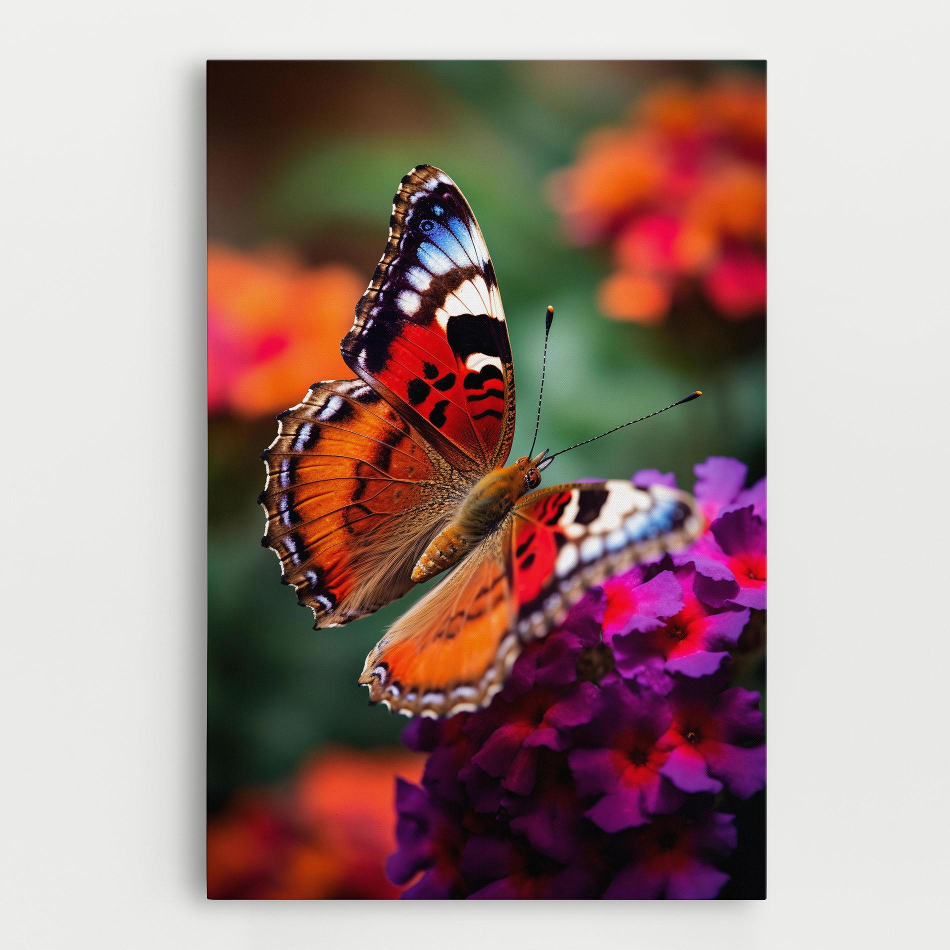 Leinwandbild Red Blue Butterfly mockup 0