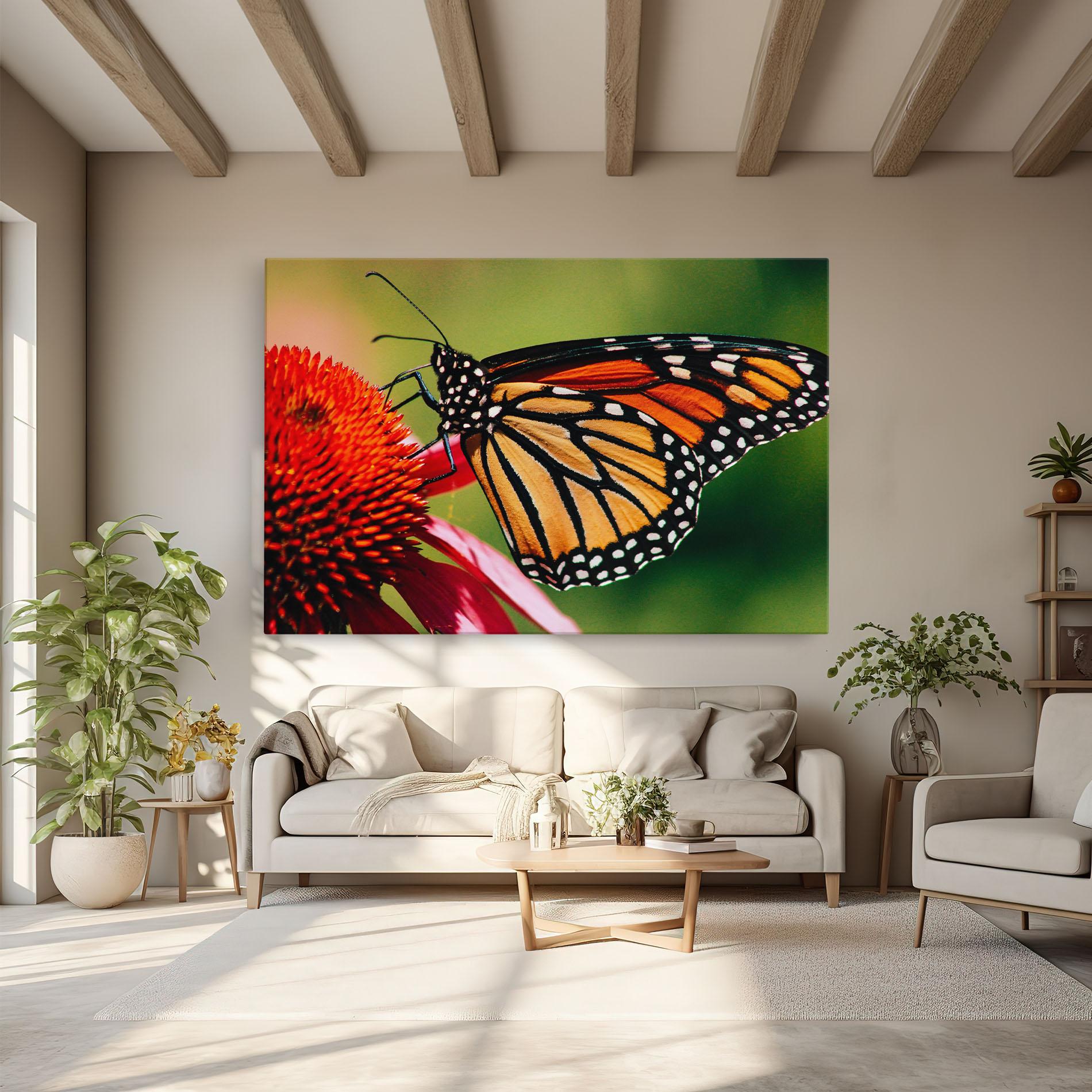 Leinwandbild Big Orange Butterfly mockup 6