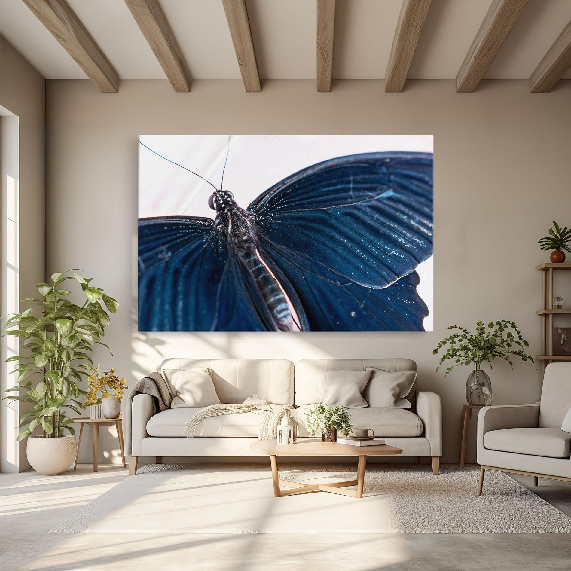 Leinwandbild Blue Butterfly mockup 6