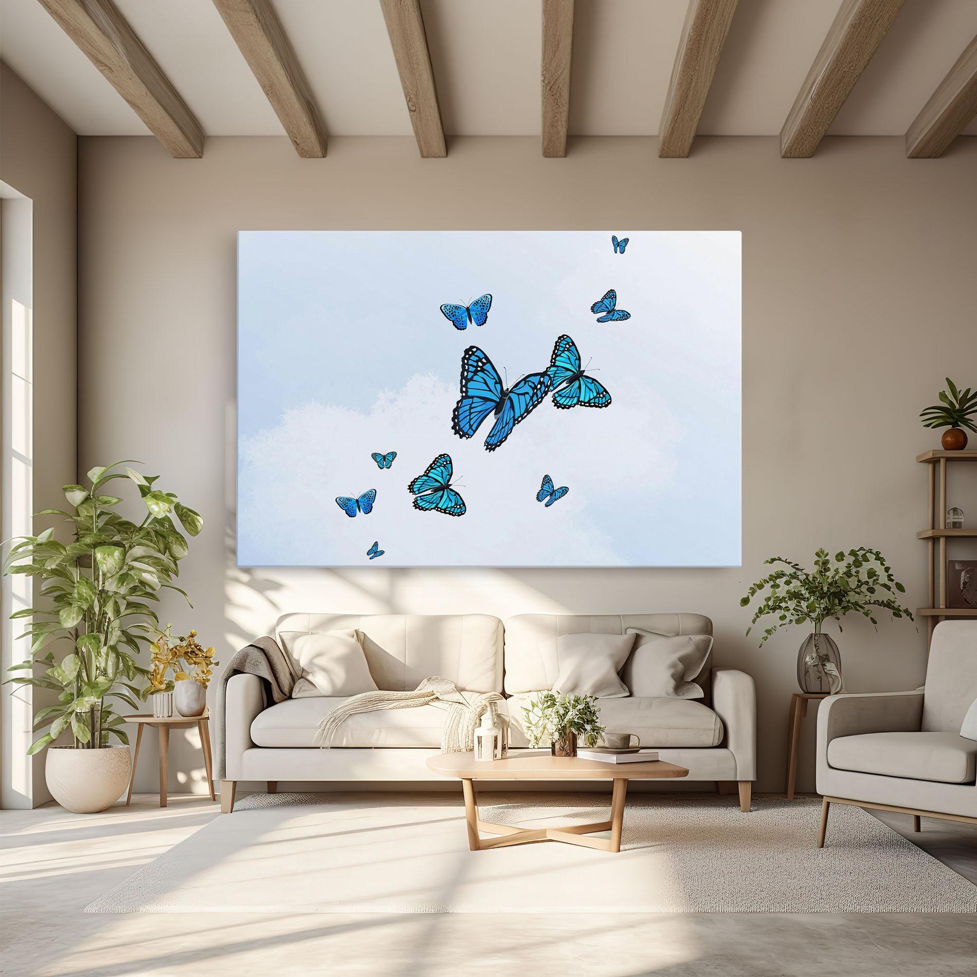 Leinwandbild Blue Sky Butterfly mockup 6