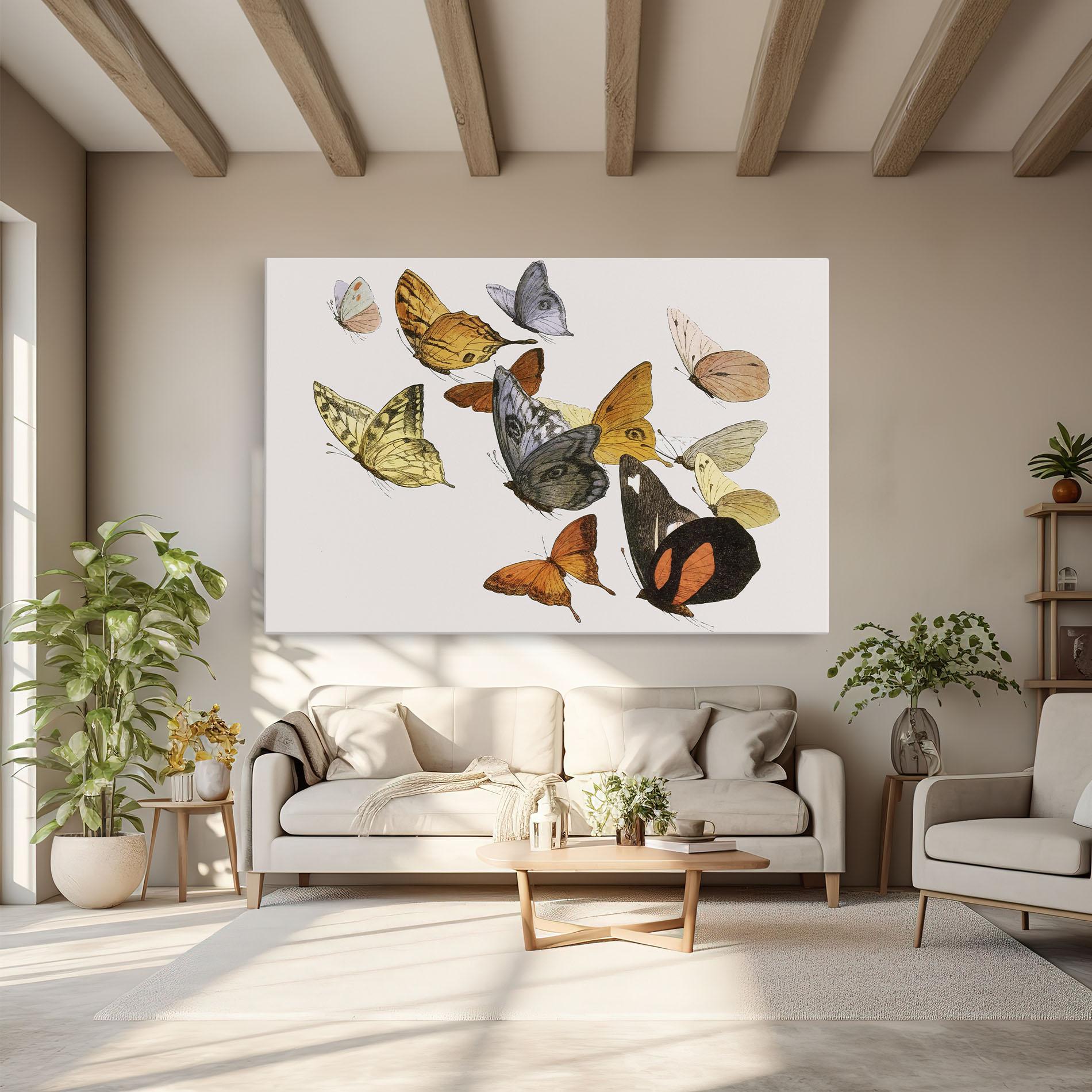 Leinwandbild Butterfly Floating mockup 6