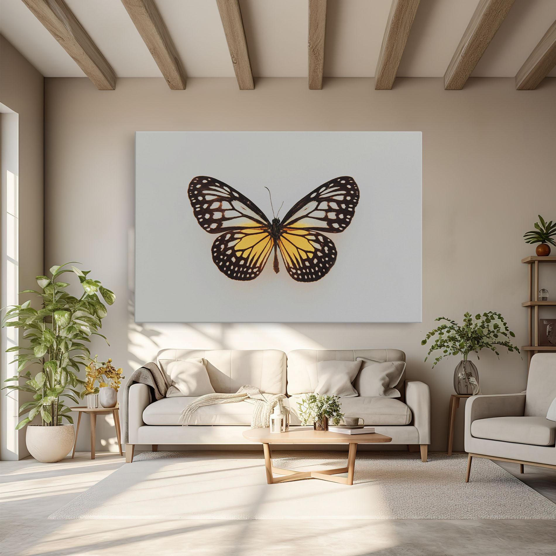 Leinwandbild Butterfly On Grey mockup 6
