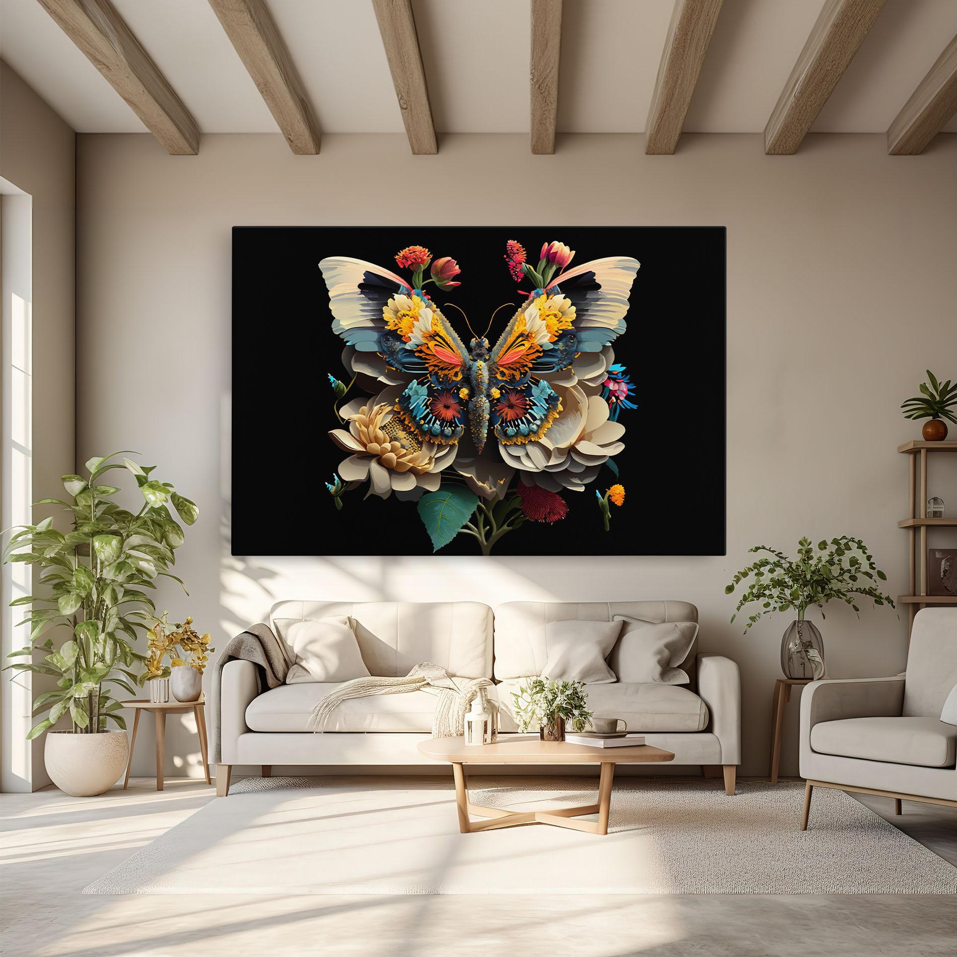 Leinwandbild Colorful Butterfly mockup 6
