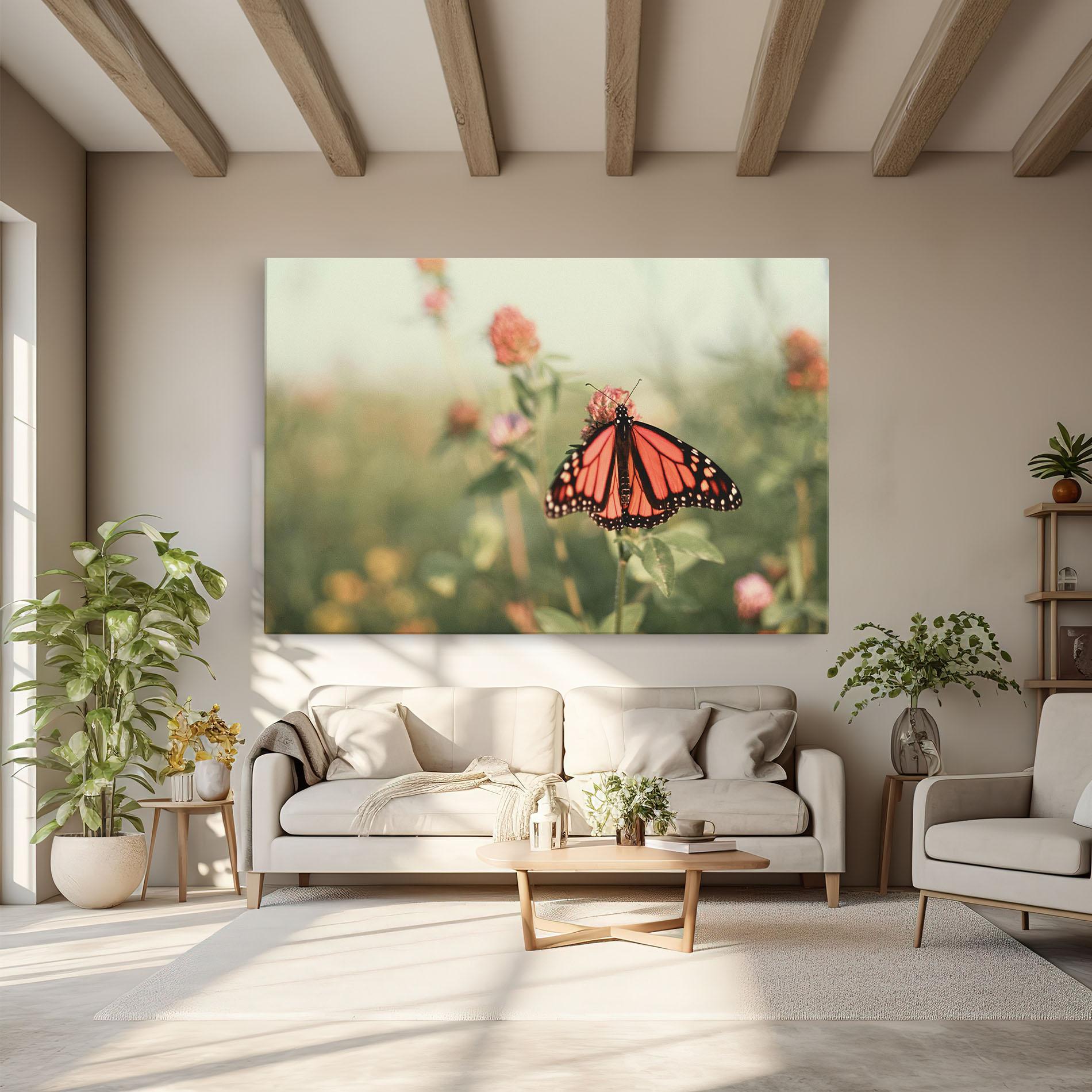 Leinwandbild Light Red Butterfly mockup 6