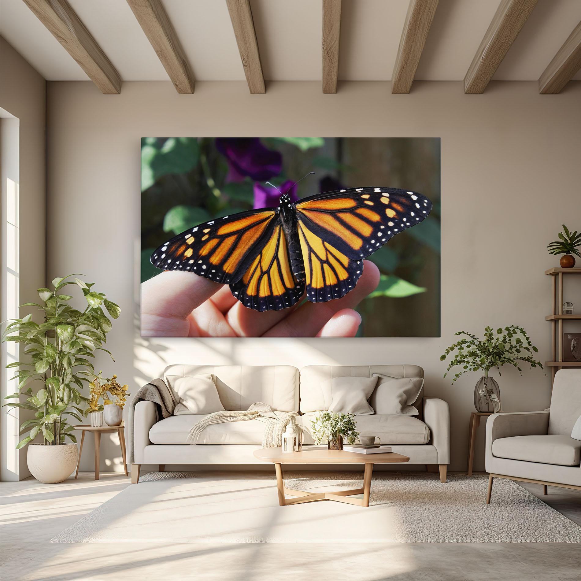 Leinwandbild Open Orange Butterfly mockup 6