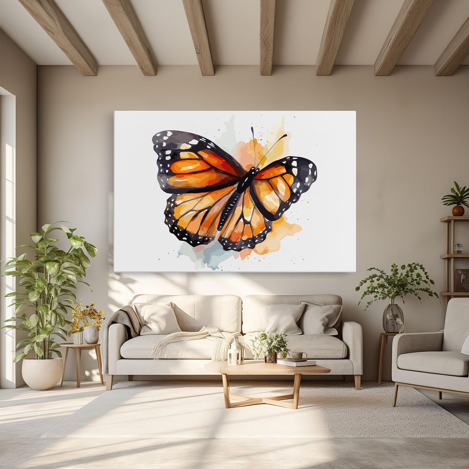 Leinwandbild Orange Butterfly mockup 6