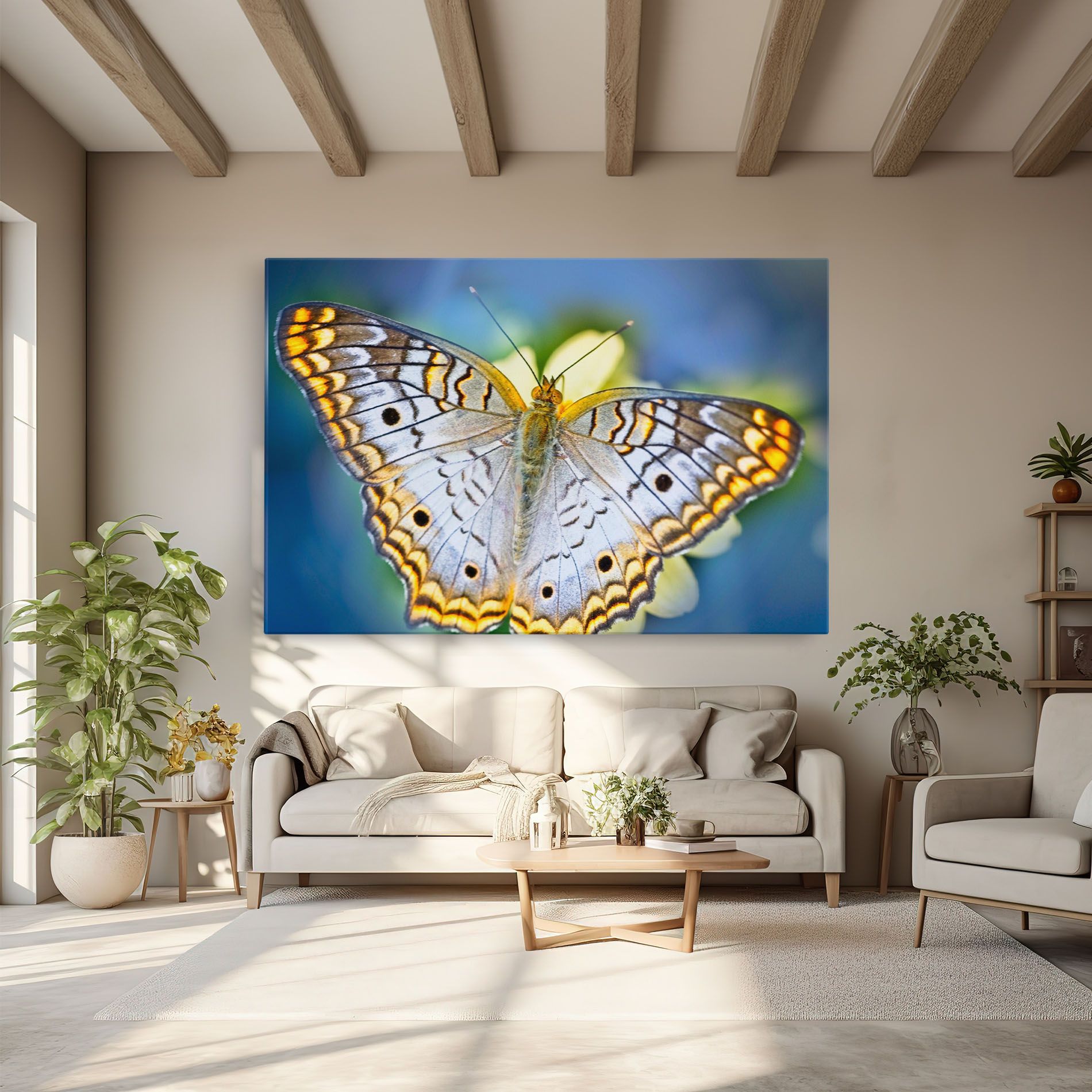 Yellow Grey Butterfly mockup 6