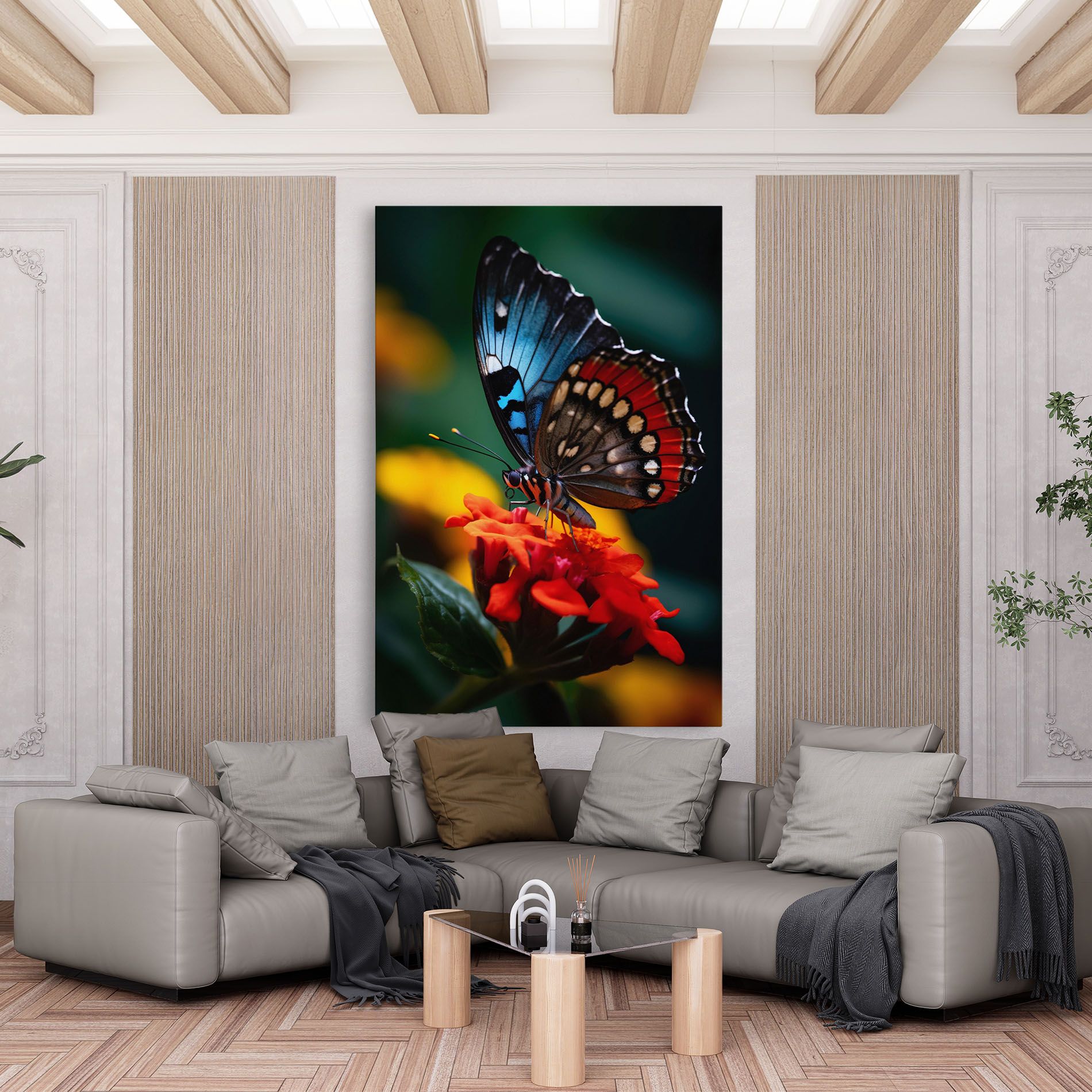 Blue Red Butterfly mockup 6