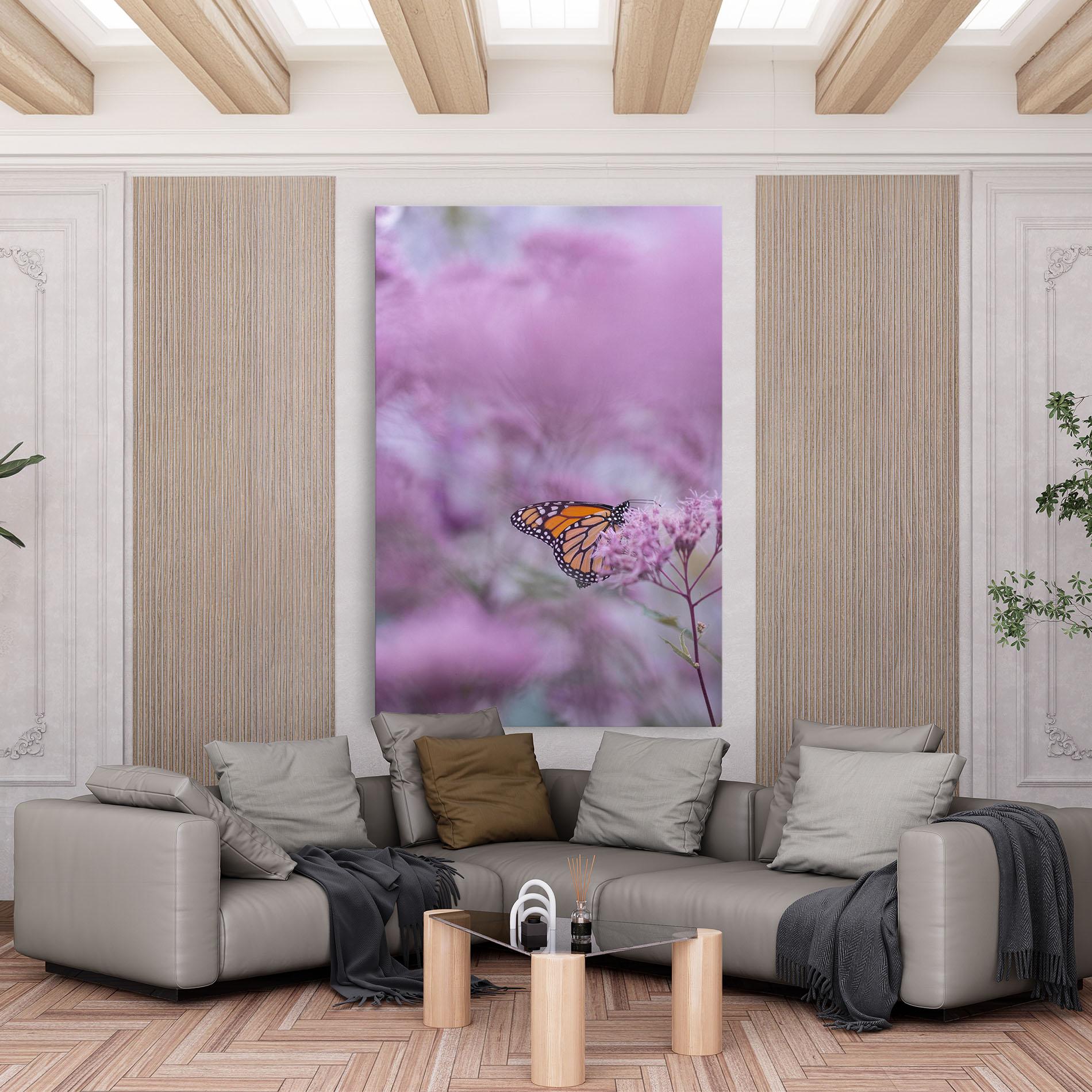 Leinwandbild Purple Flower Butterfly mockup 6