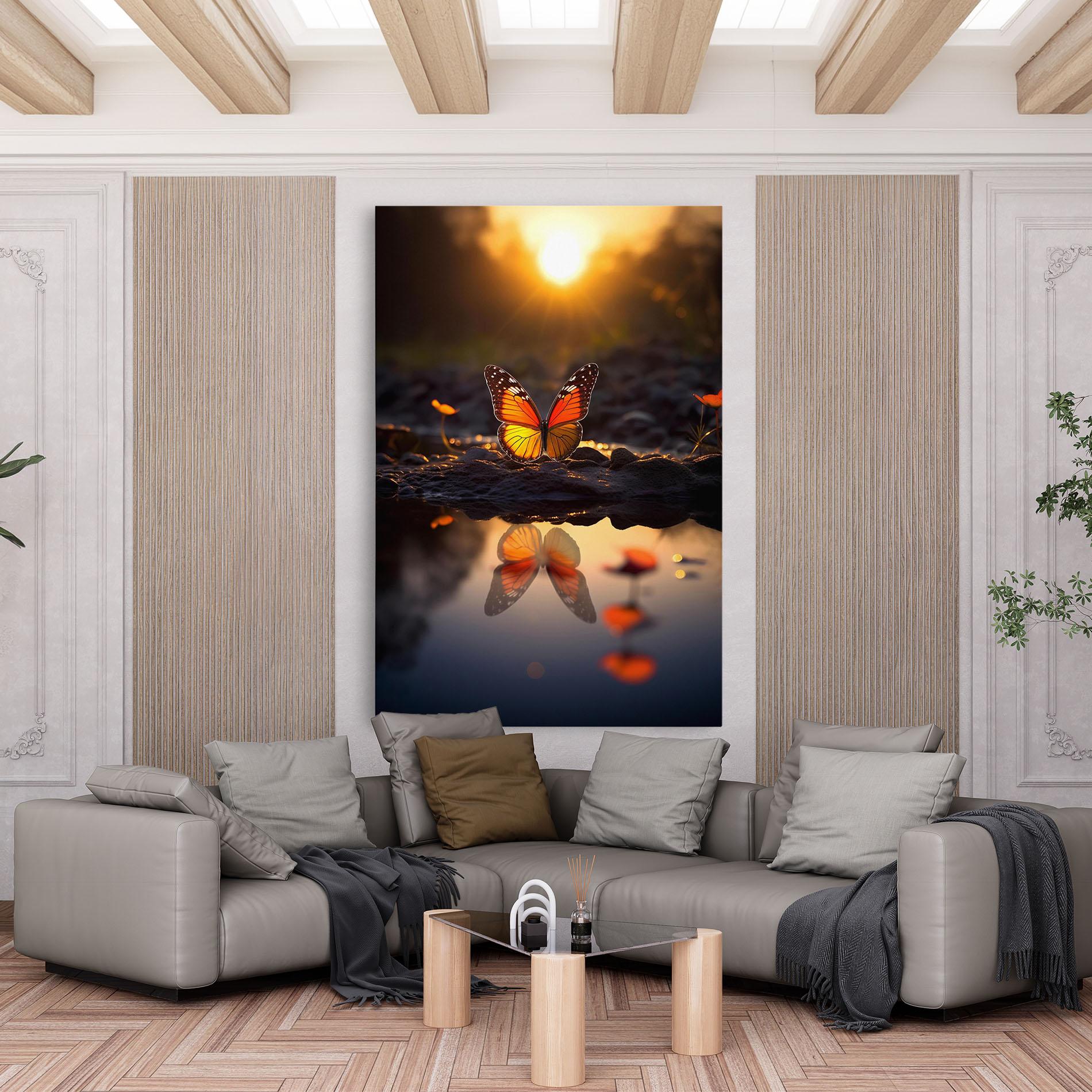 Leinwandbild Sun Water Butterfly mockup 6