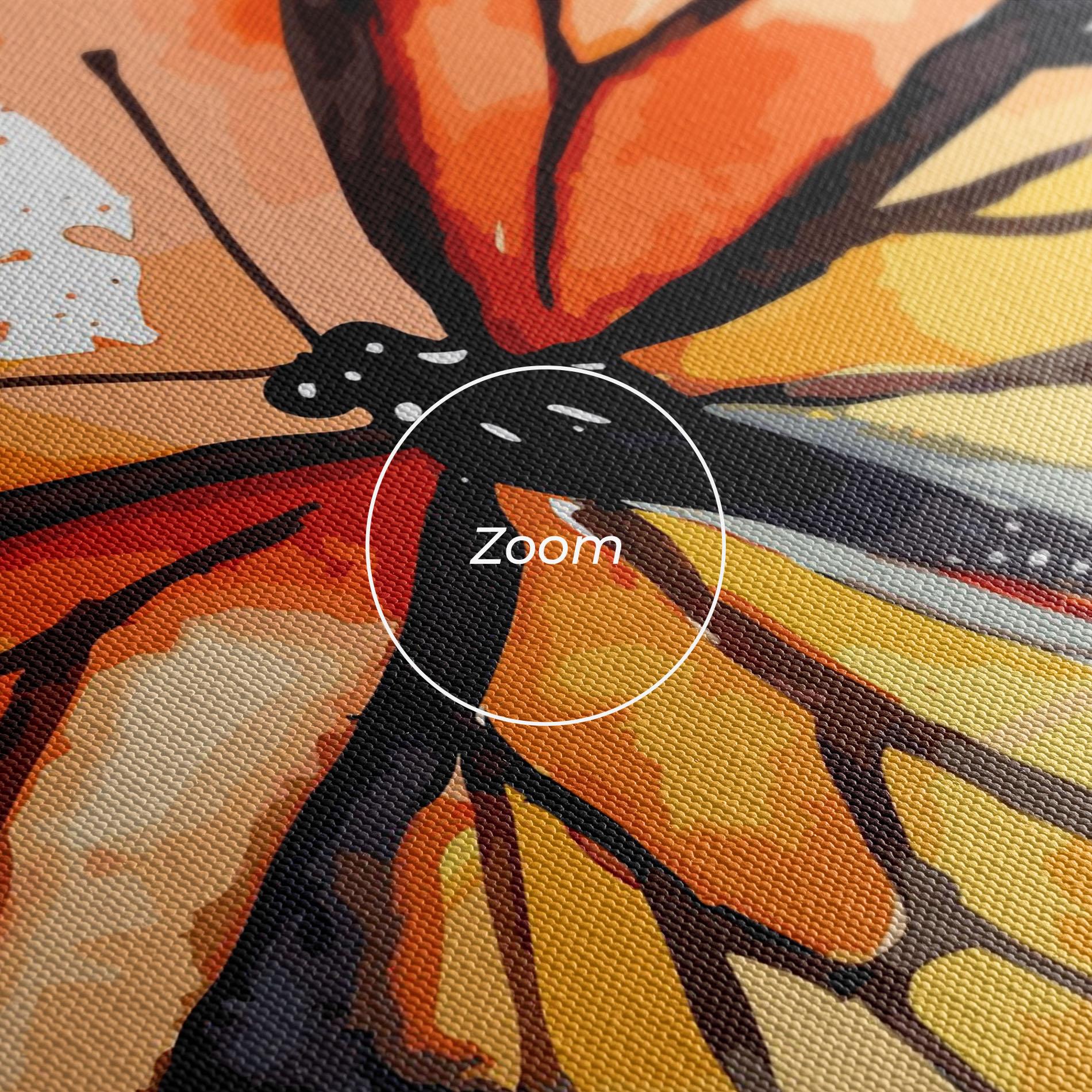 Leinwandbild Orange Watercolor Butterfly mockup 3
