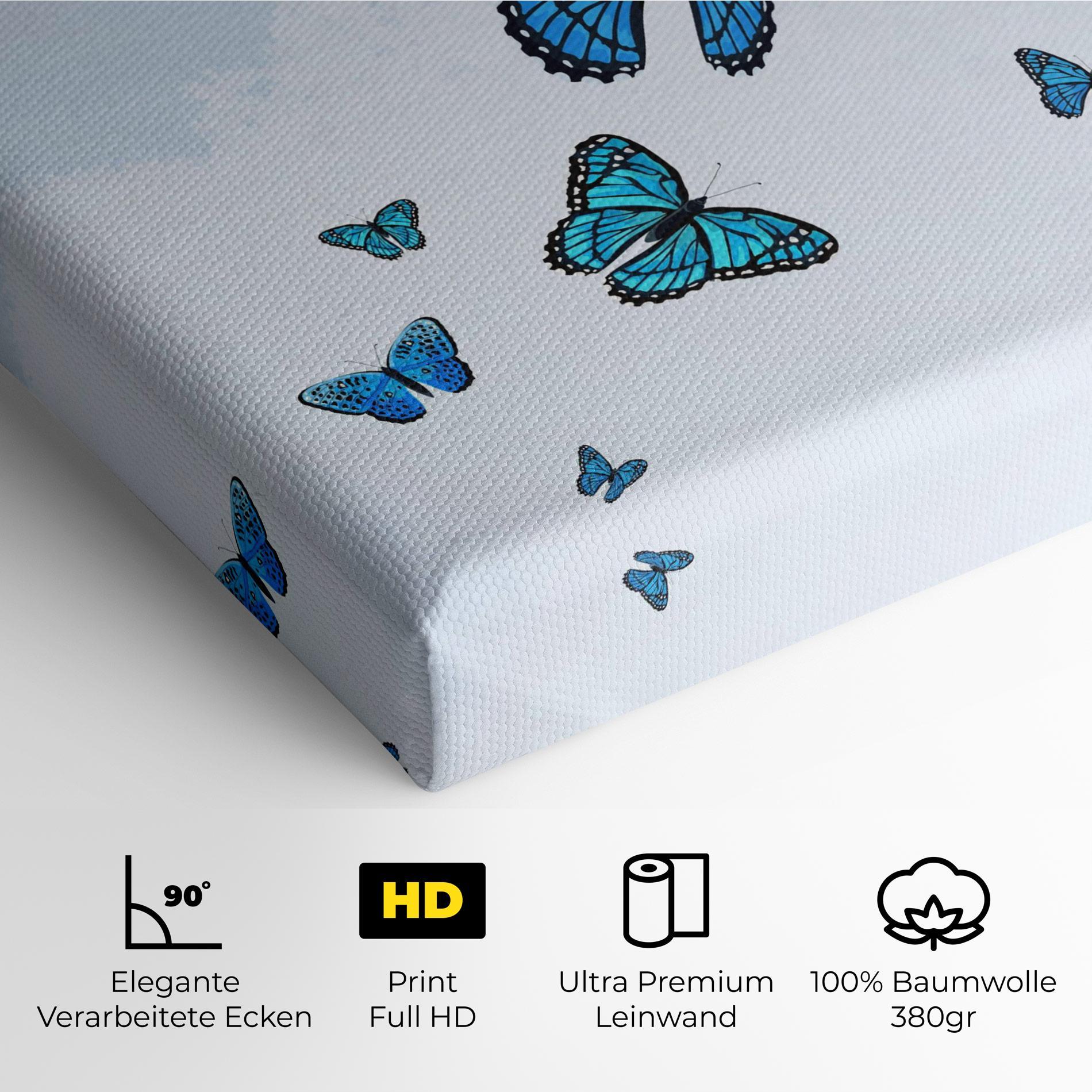 Leinwandbild Blue Sky Butterfly mockup 4