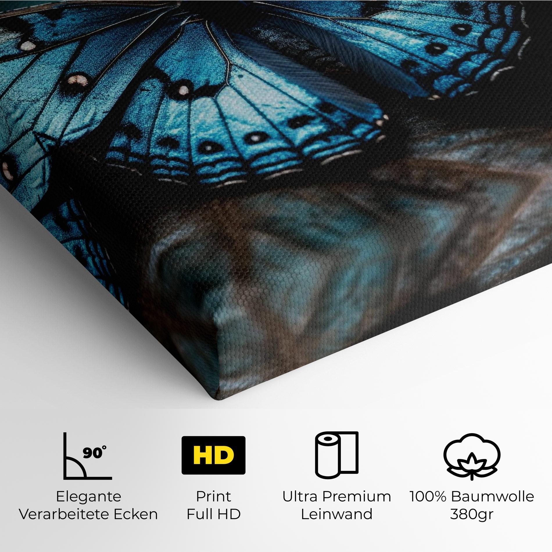 Leinwandbild Dark Blue Buterfly mockup 4