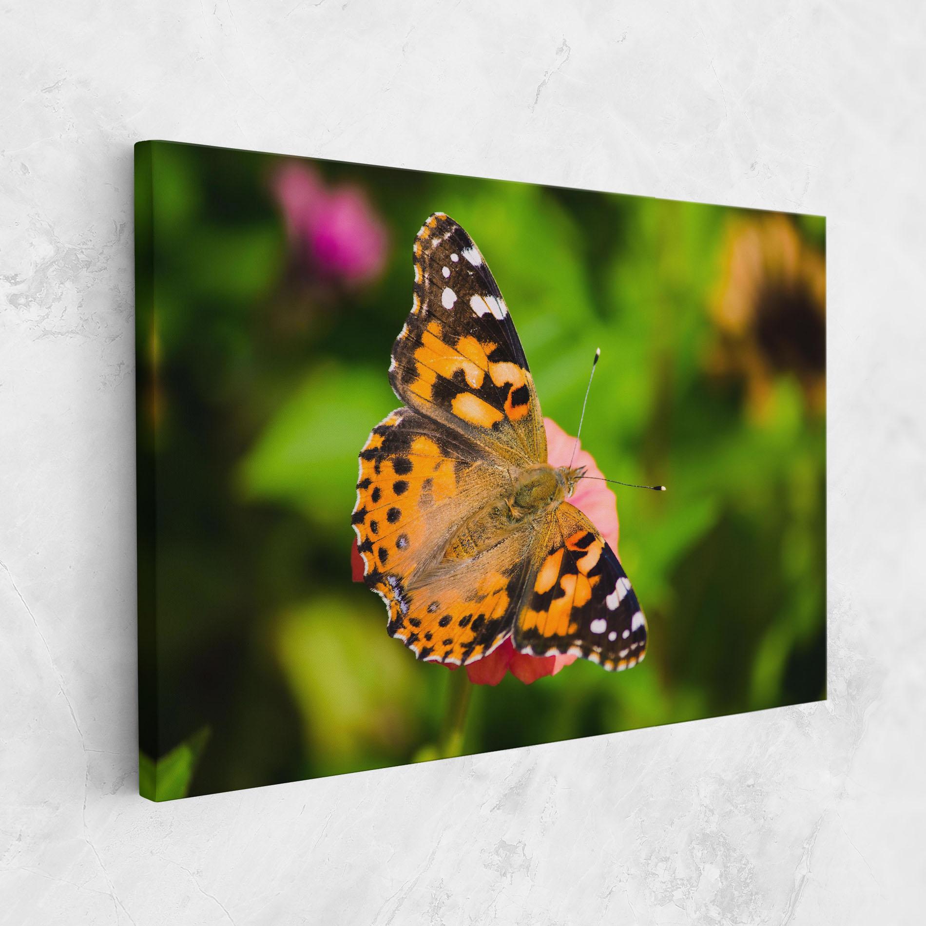 Leinwandbild Butterfly On Flower mockup 1
