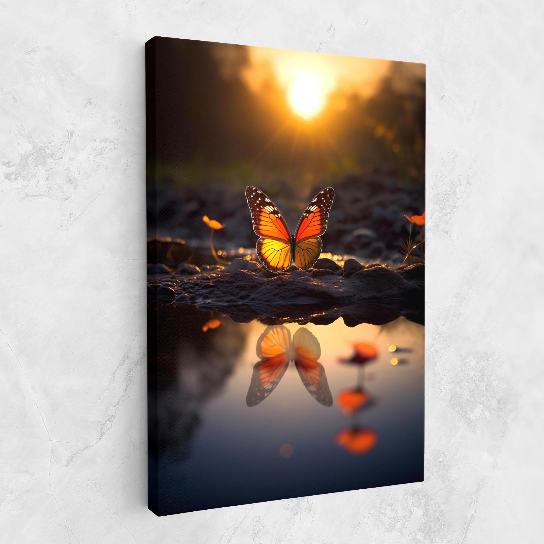Leinwandbild Sun Water Butterfly mockup 1