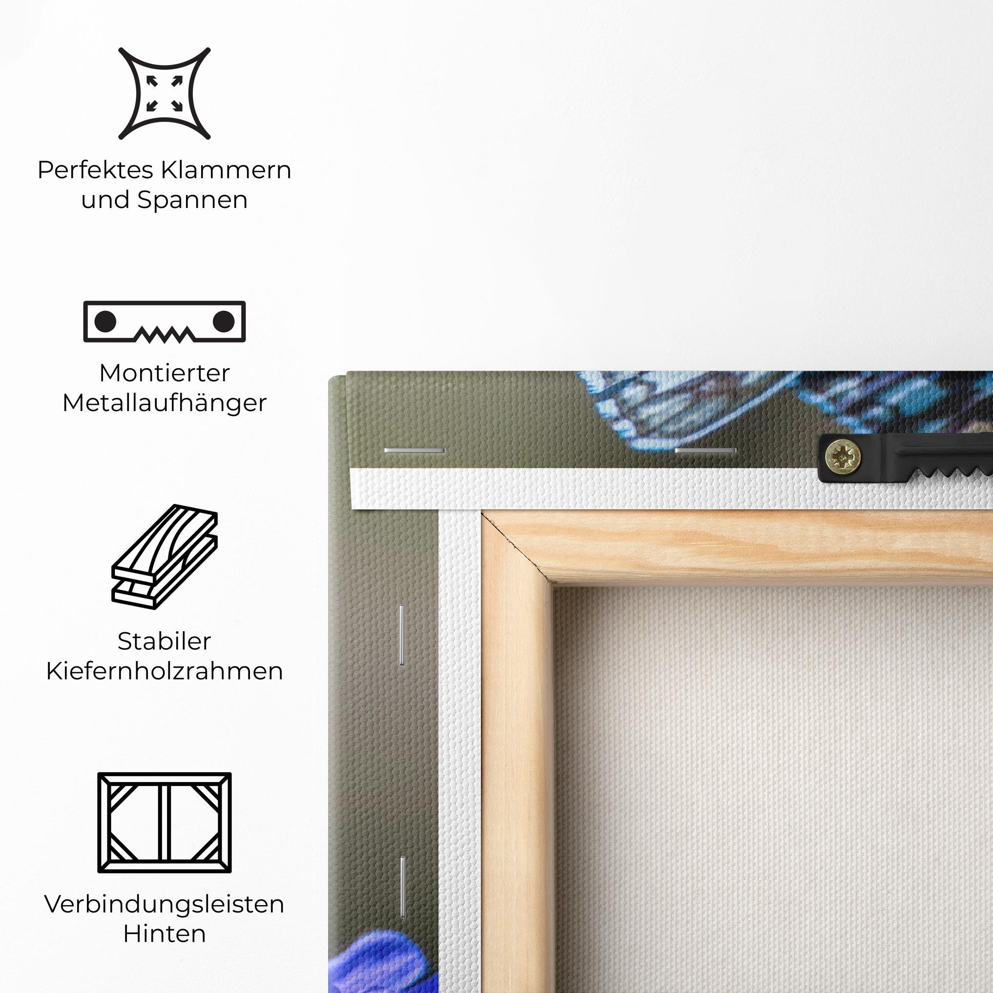 Leinwandbild Blue Butterfly In Nature mockup 5