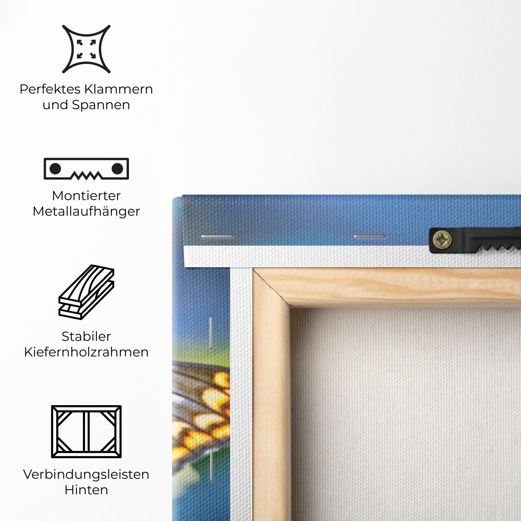 Leinwandbild Yellow Grey Butterfly mockup 5