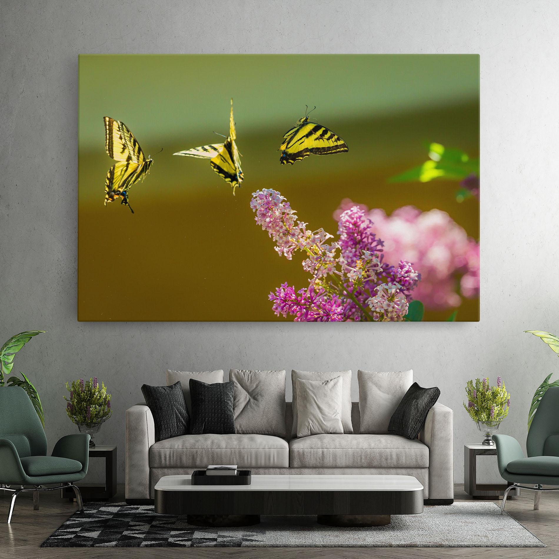 Leinwandbild 3 Yellow Butterflies mockup 7