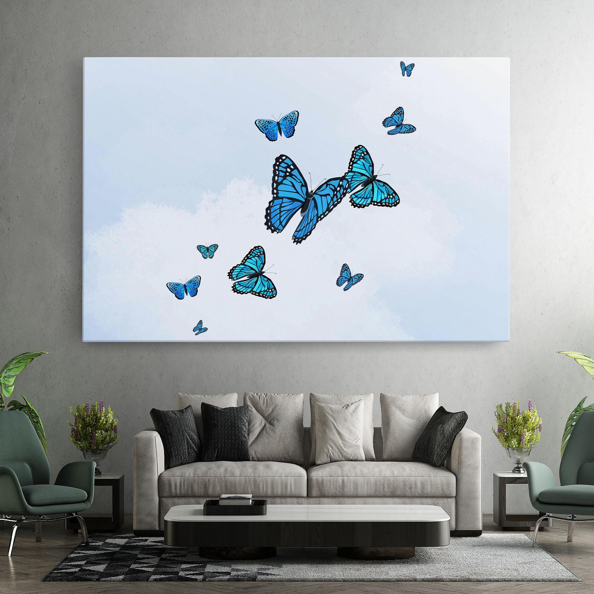Leinwandbild Blue Sky Butterfly mockup 7