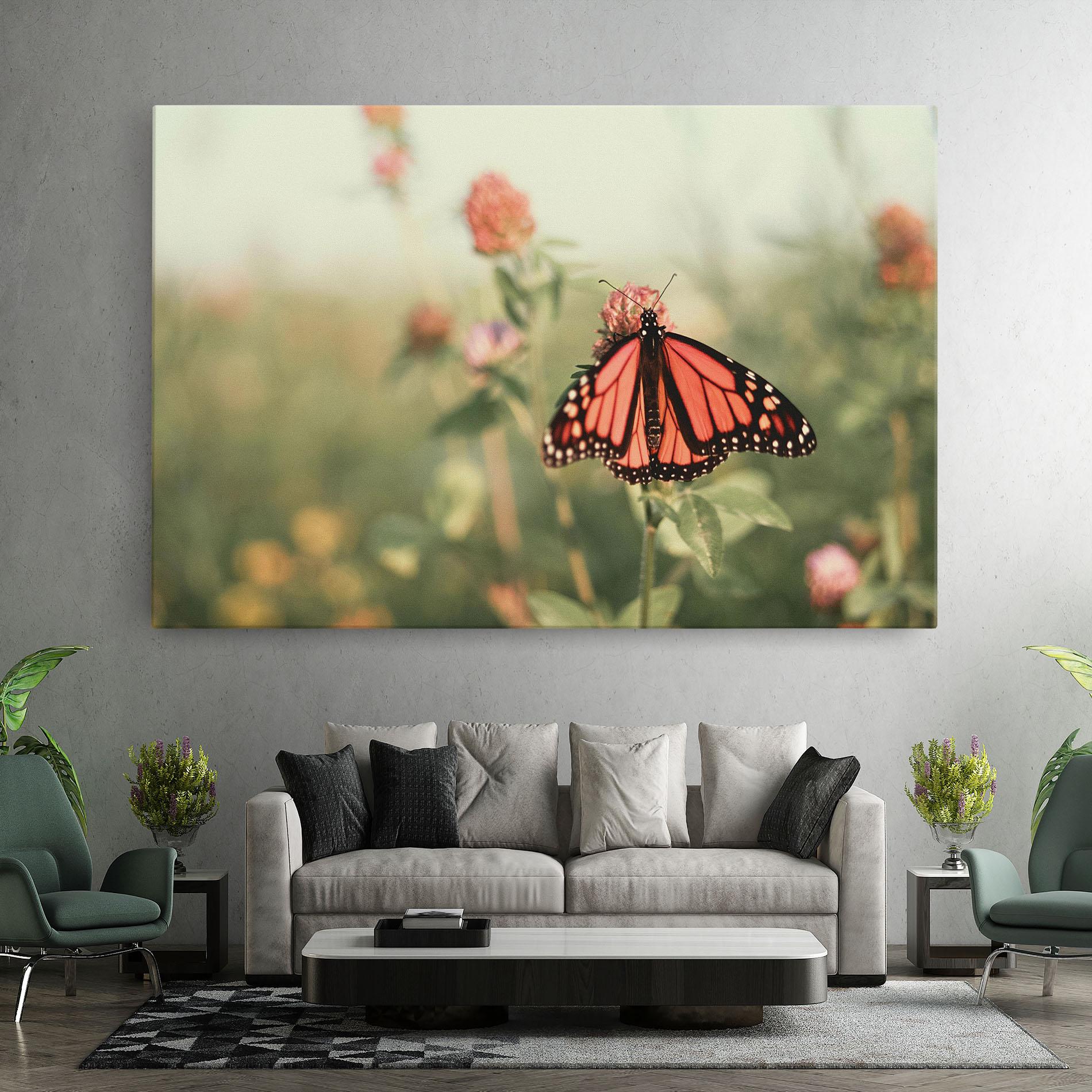 Leinwandbild Light Red Butterfly mockup 7