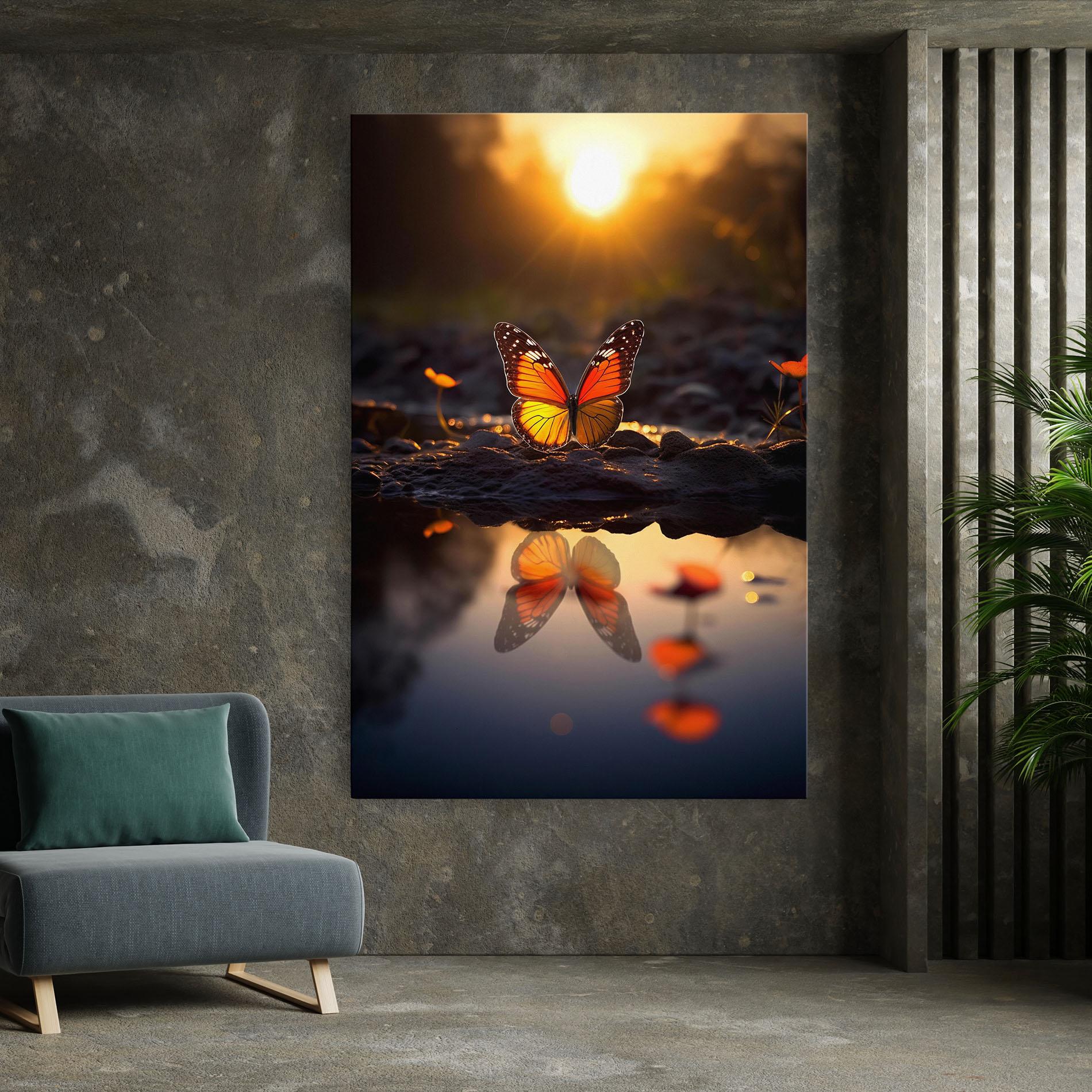 Leinwandbild Sun Water Butterfly mockup 7