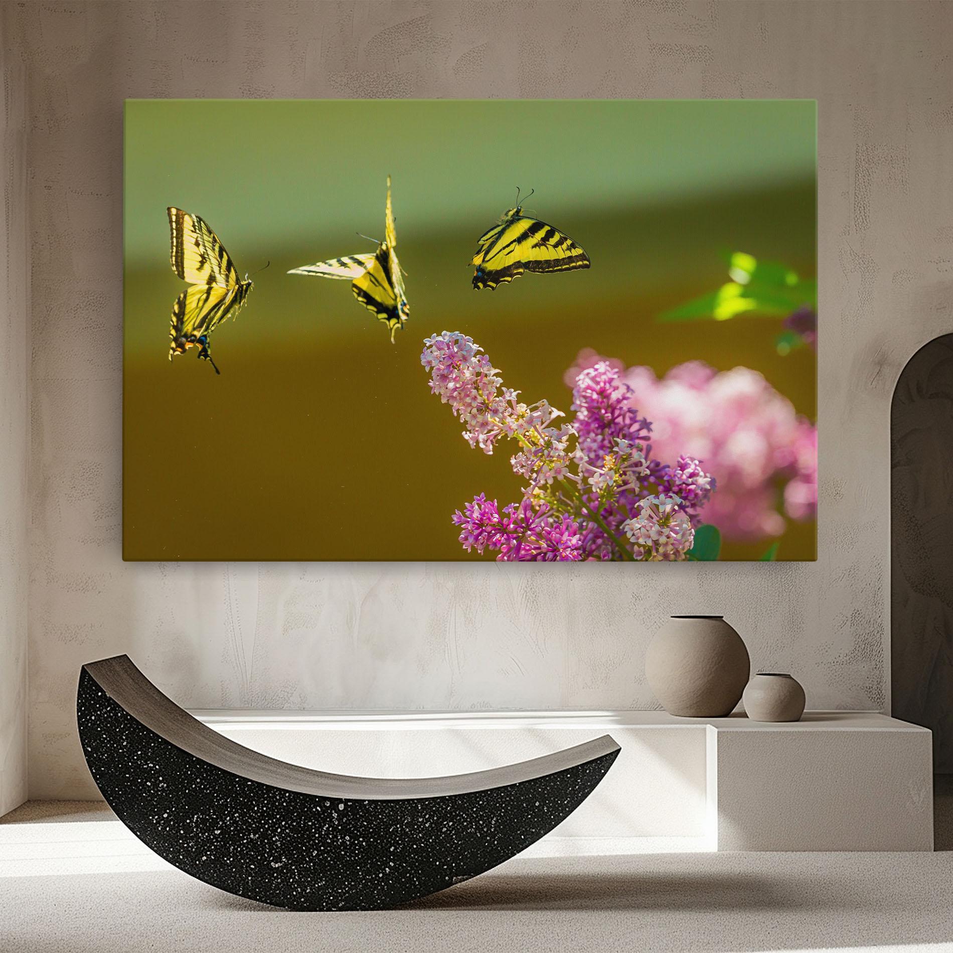 Leinwandbild 3 Yellow Butterflies mockup 8