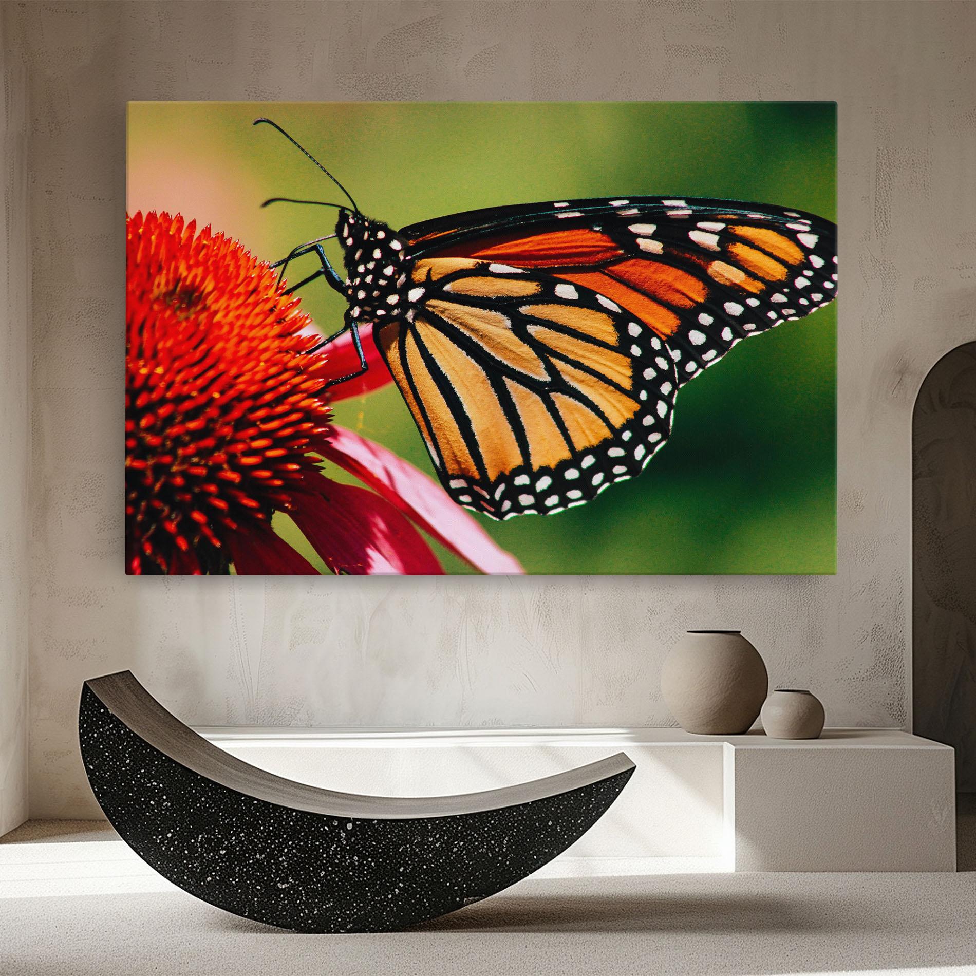Leinwandbild Big Orange Butterfly mockup 8