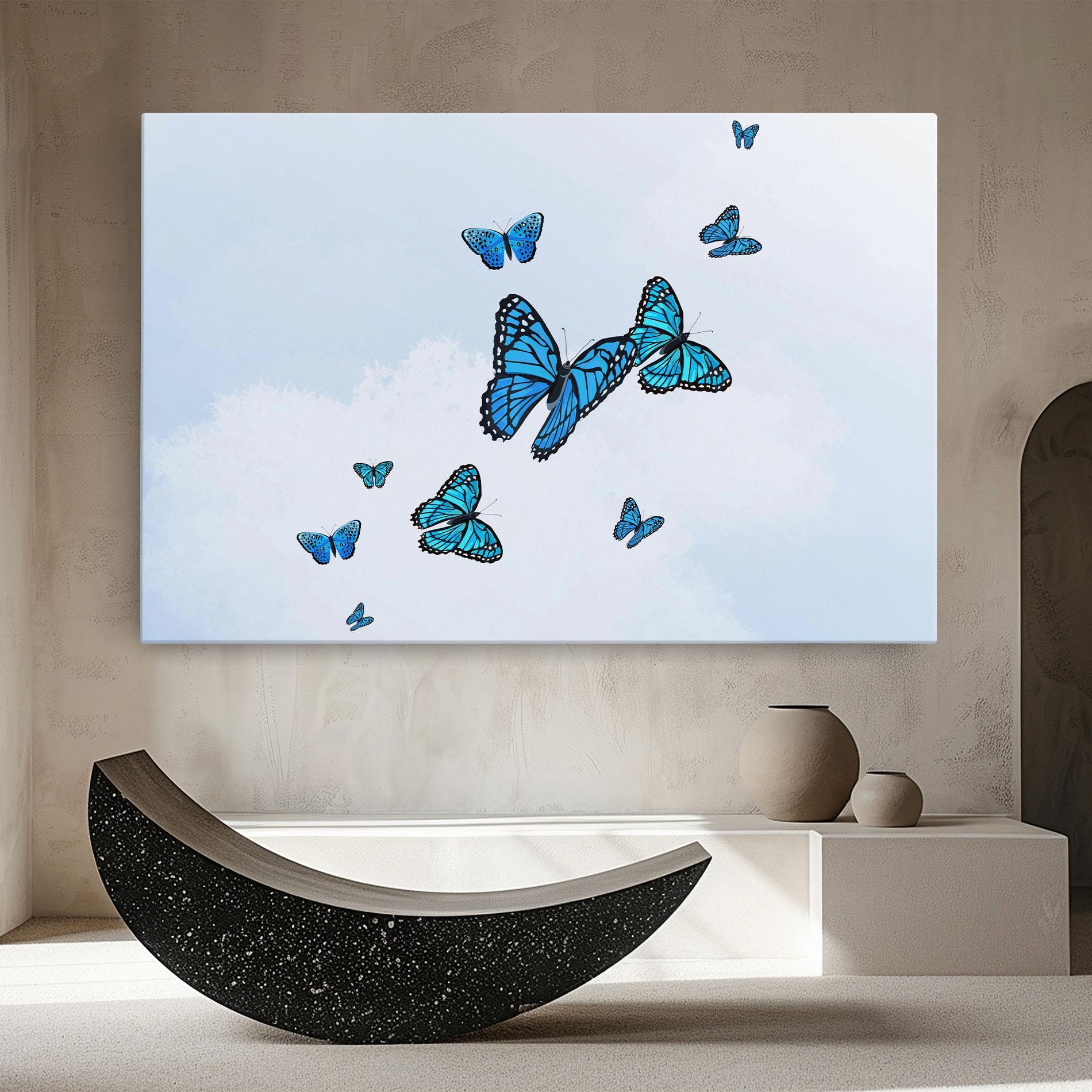 Leinwandbild Blue Sky Butterfly mockup 8