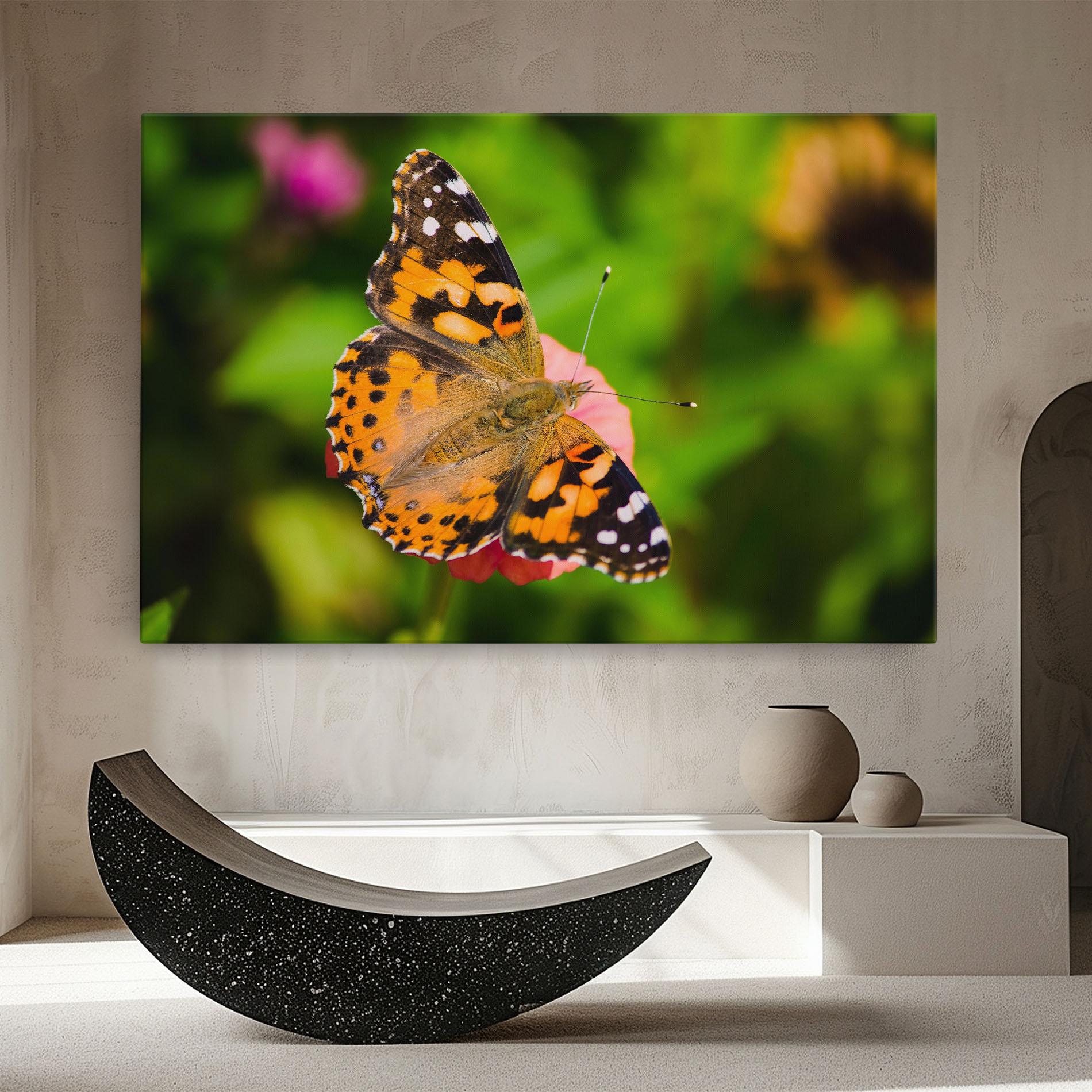 Leinwandbild Butterfly On Flower mockup 8