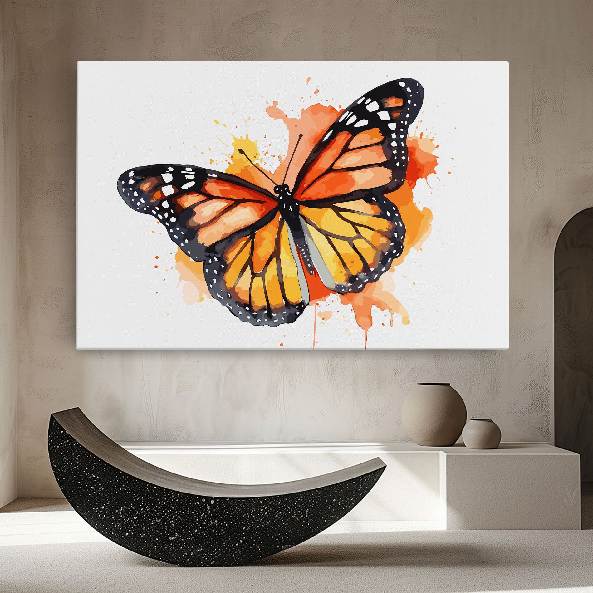 Orange Watercolor Butterfly mockup 8