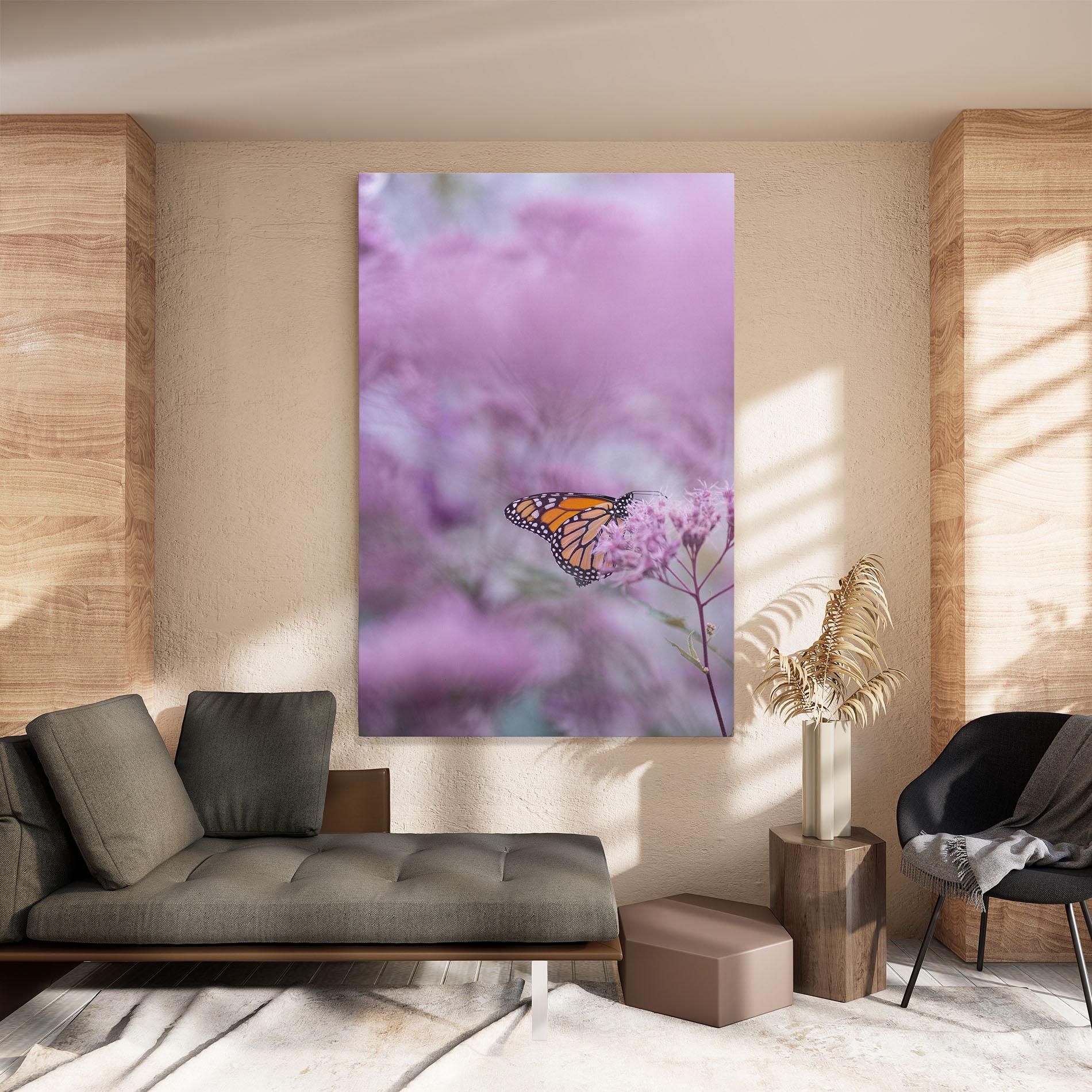 Leinwandbild Purple Flower Butterfly mockup 8