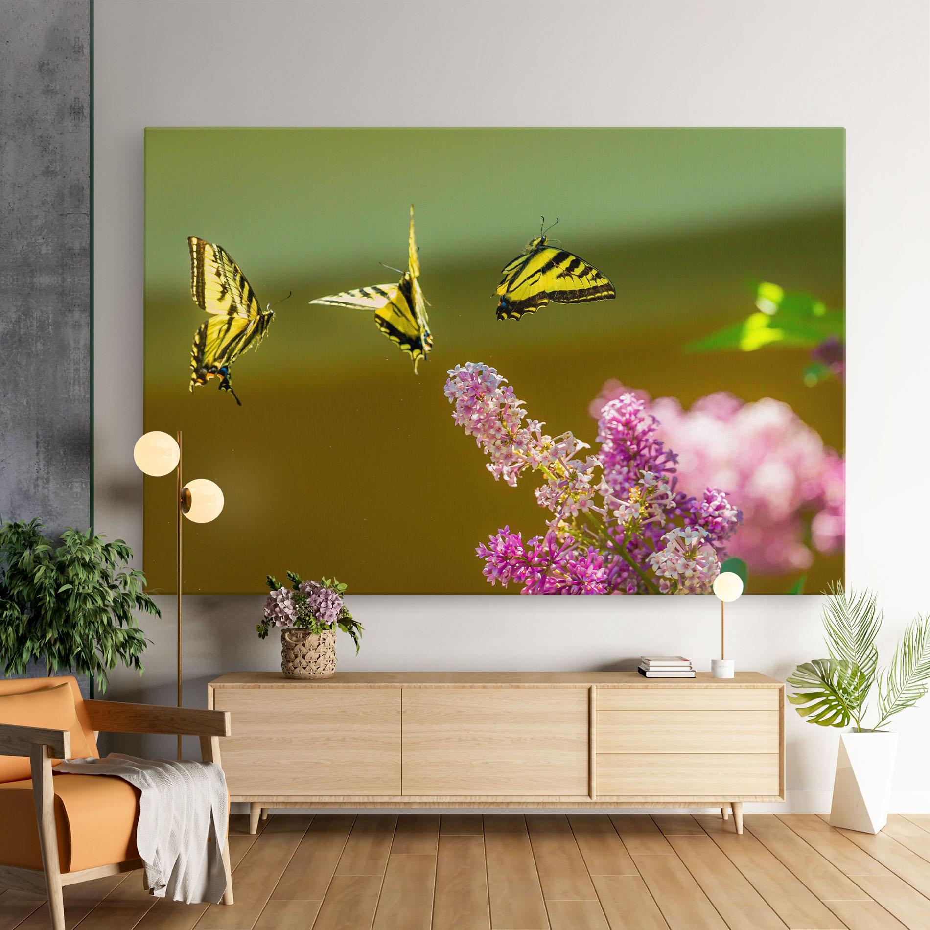 Leinwandbild 3 Yellow Butterflies mockup 9