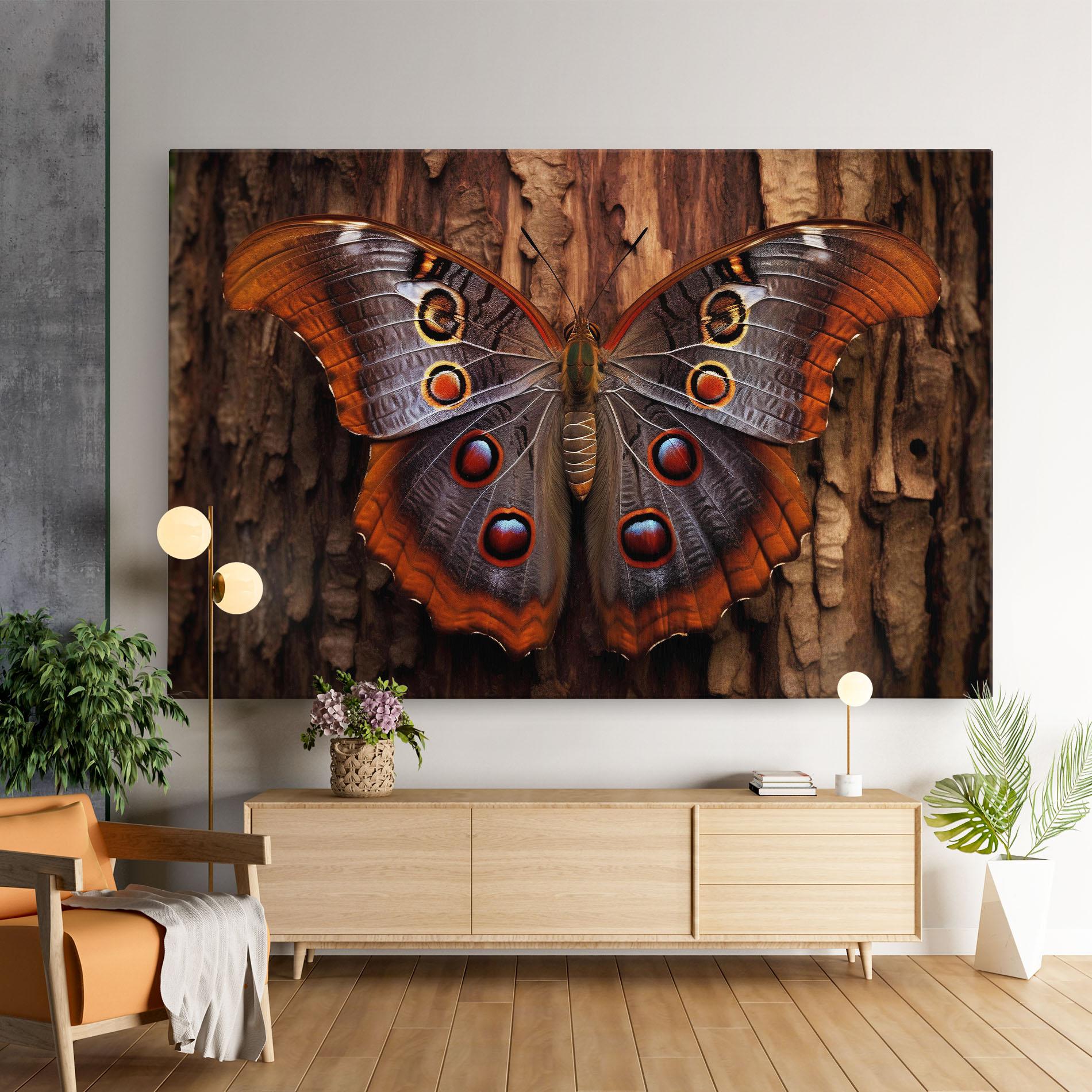 Leinwandbild Brown Eyes Butterfly mockup 9