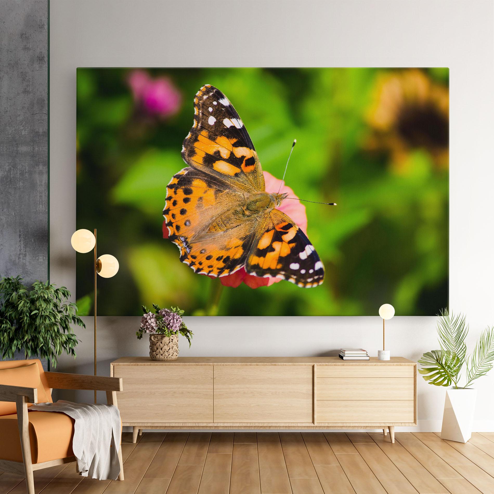 Leinwandbild Butterfly On Flower mockup 9