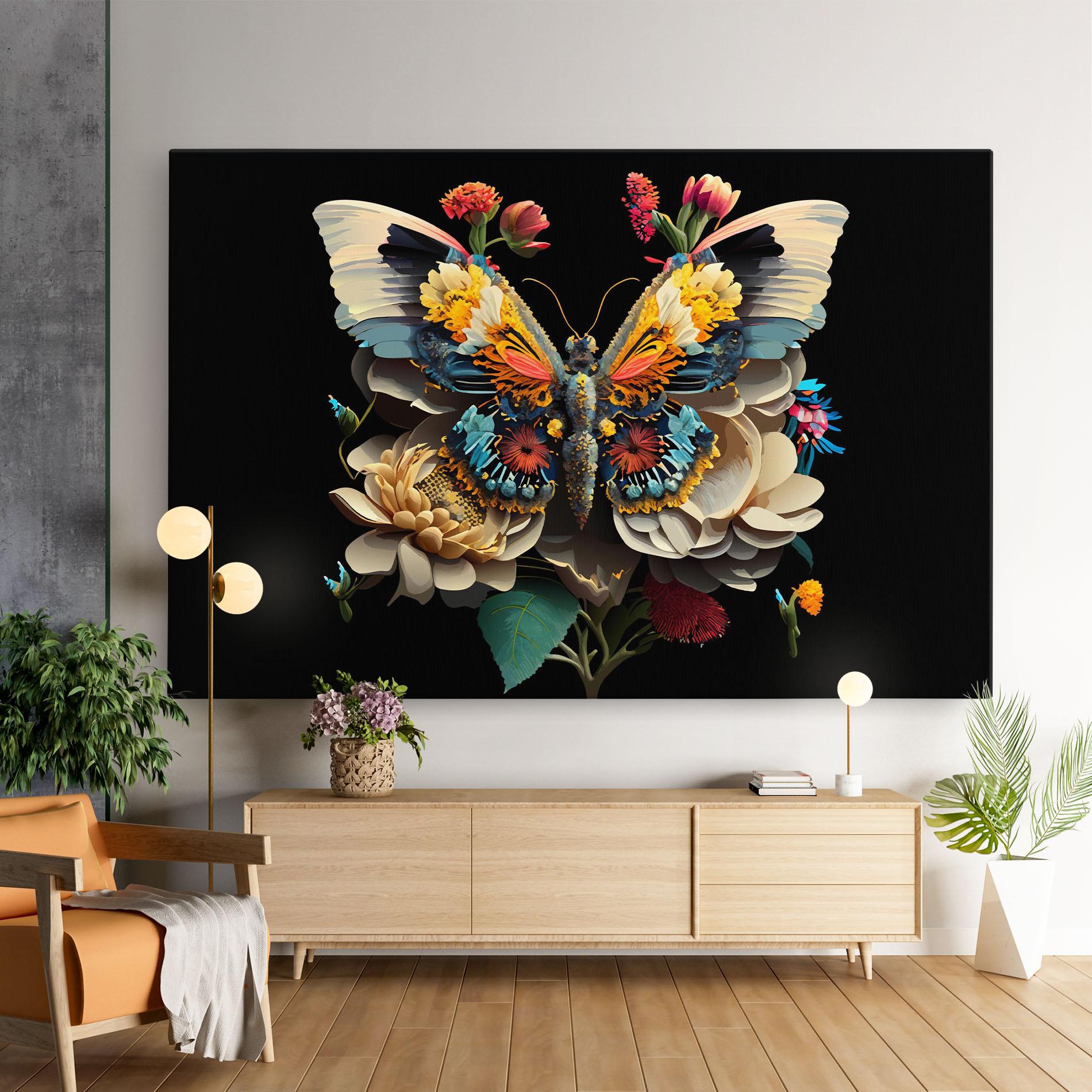 Leinwandbild Colorful Butterfly mockup 9