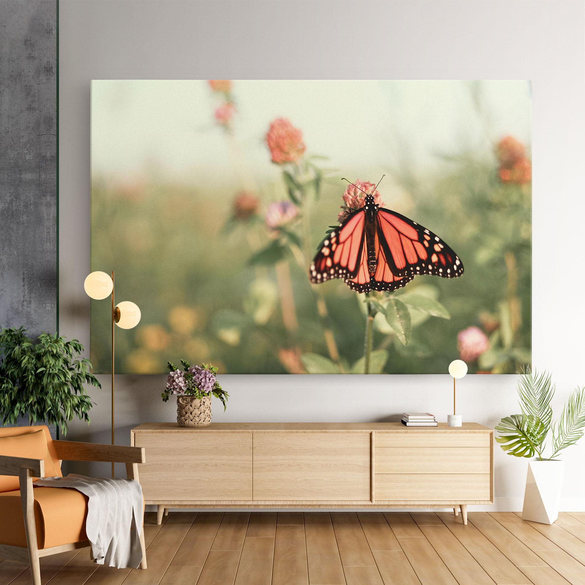 Leinwandbild Light Red Butterfly mockup 9
