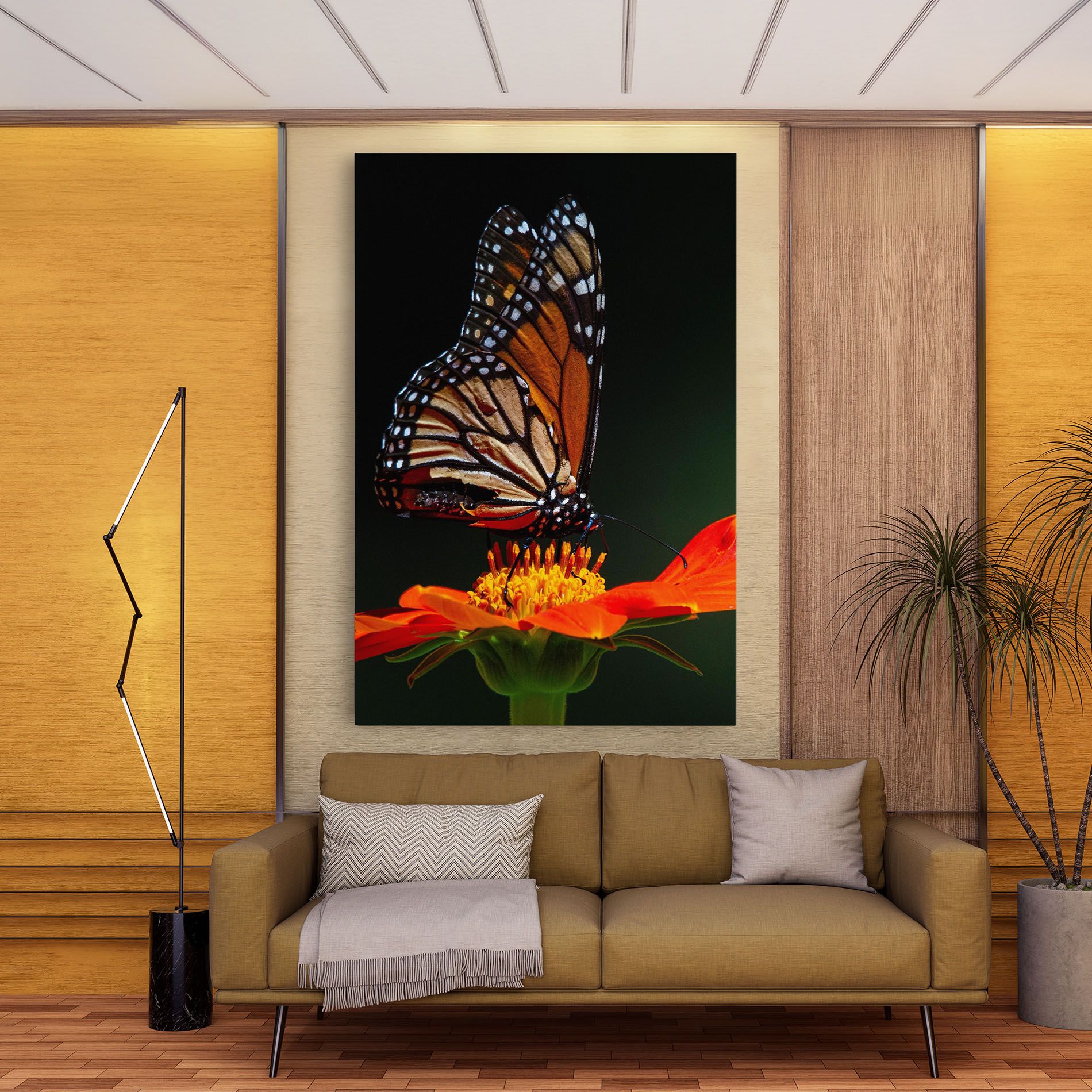 Dark Orange Butterfy mockup 9