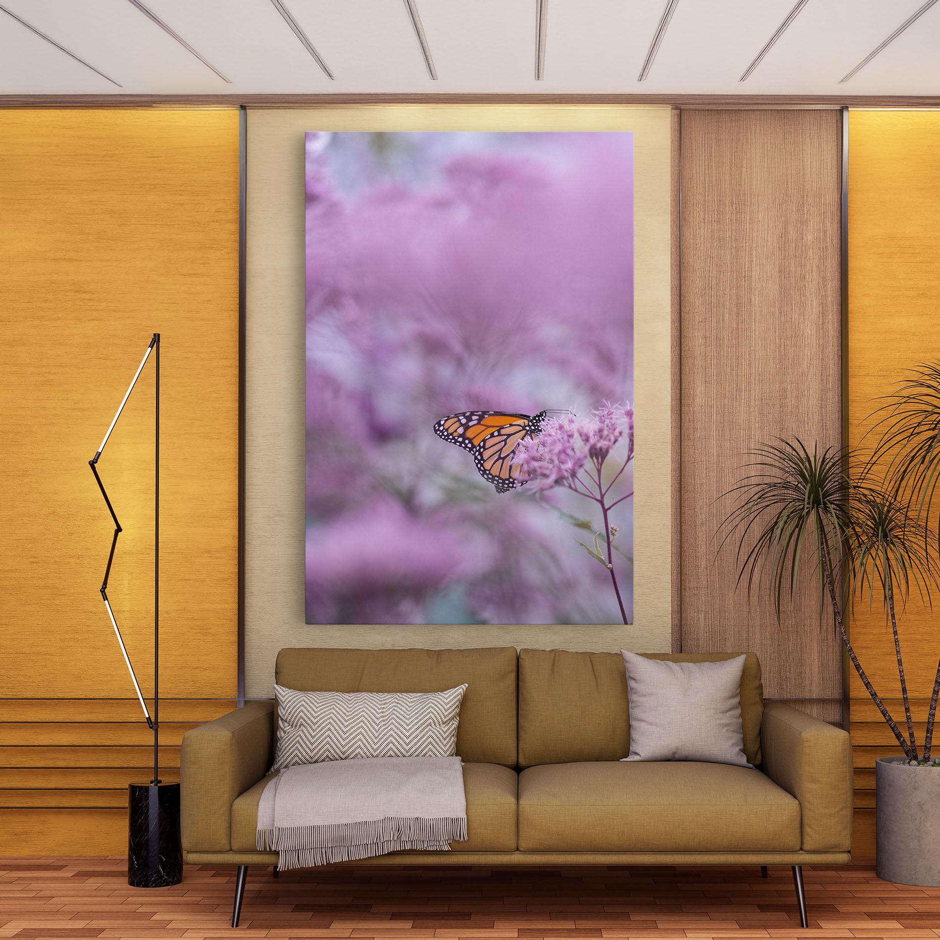 Leinwandbild Purple Flower Butterfly mockup 9